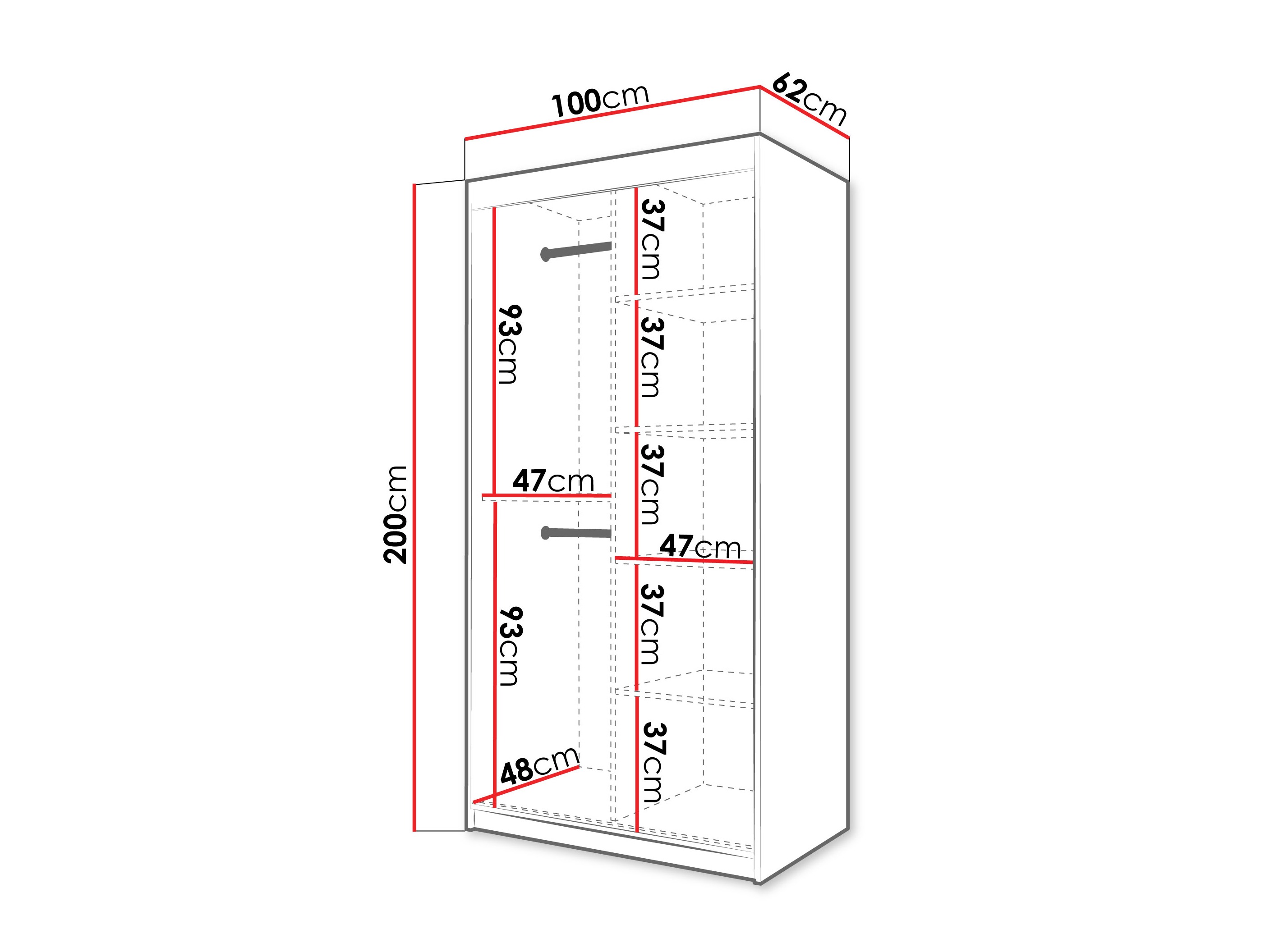 Kledingkast Hartford 576 (Wit)