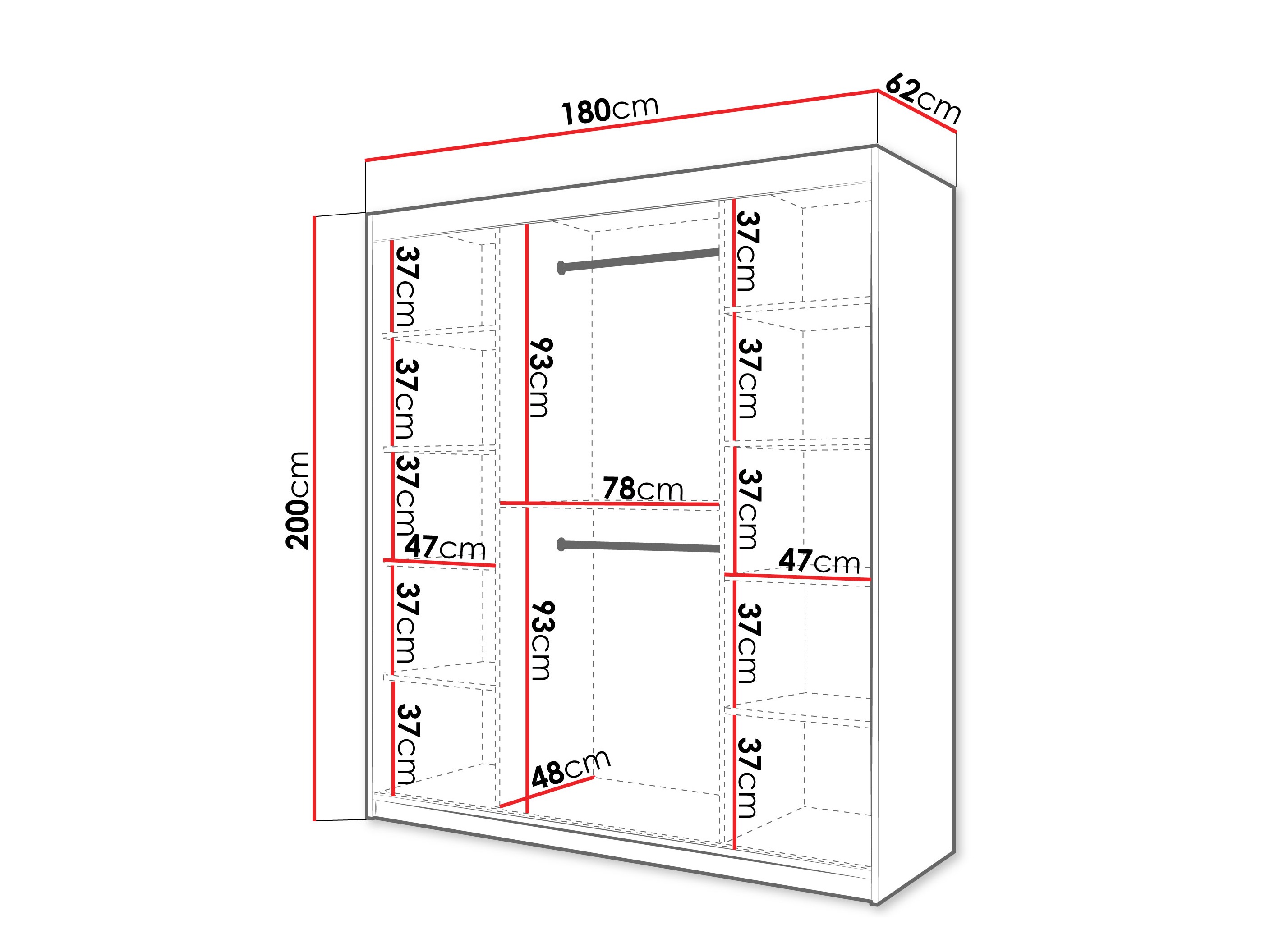 Kledingkast Hartford 576 (Wit)