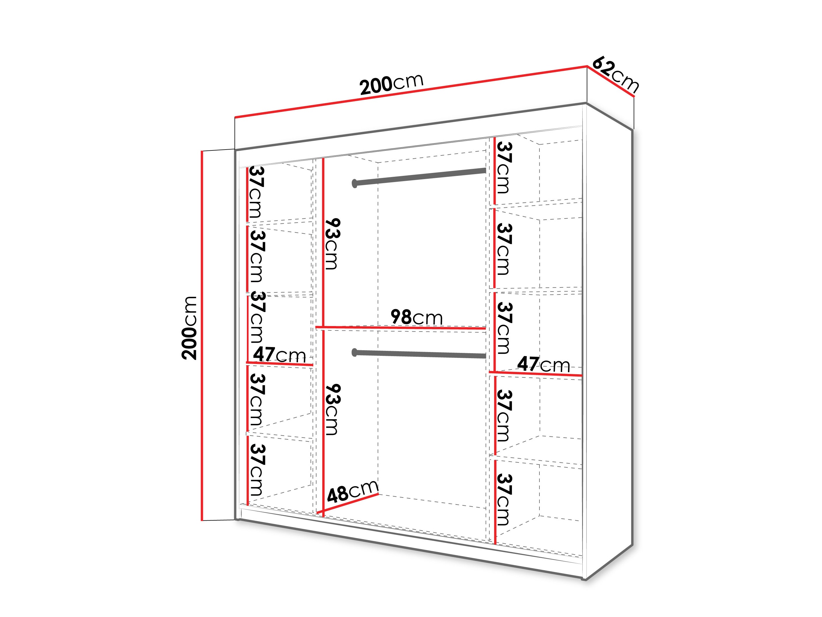Kledingkast Hartford 576 (Wit)
