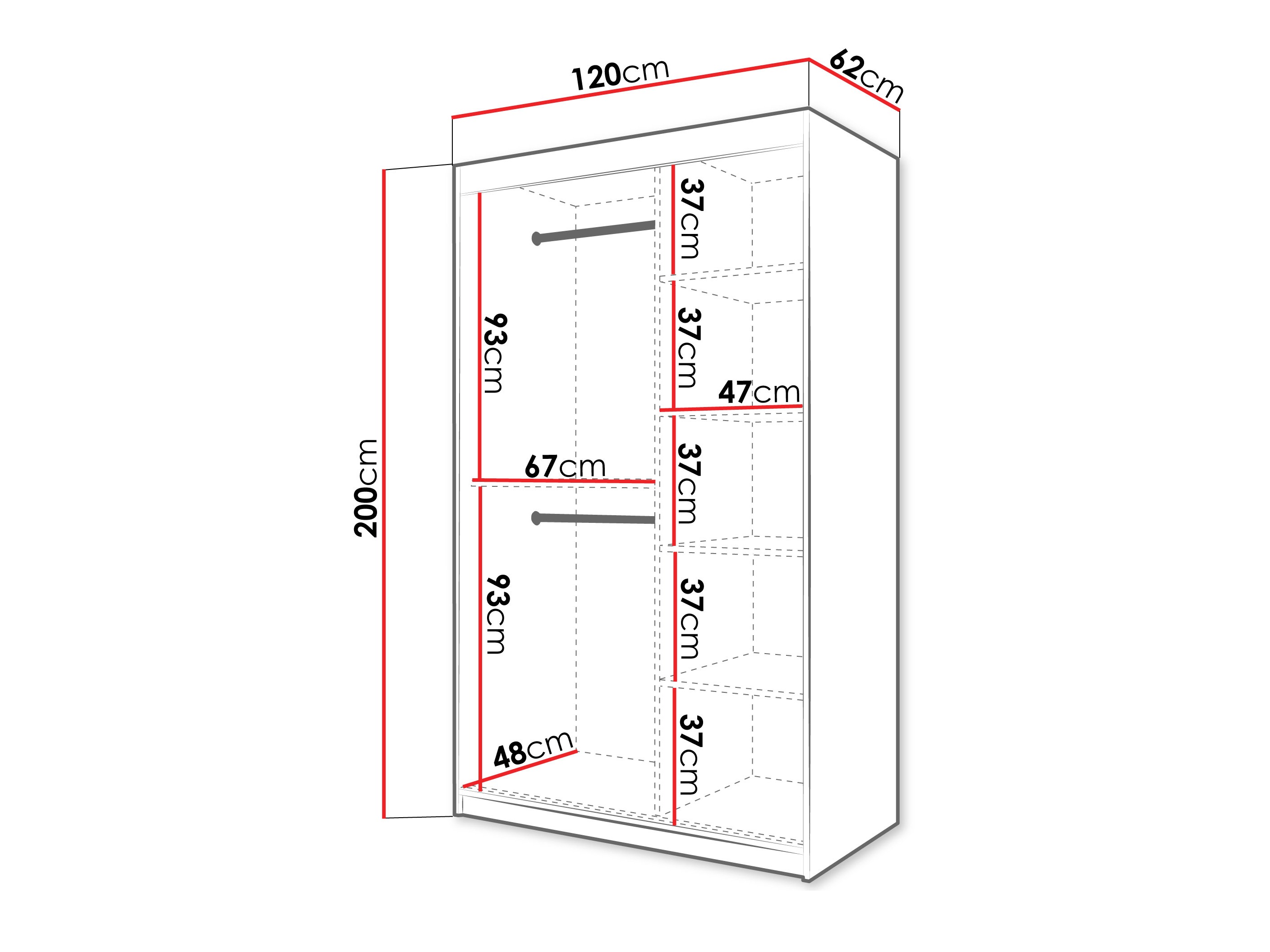 Kledingkast Hartford 575 (Wit)