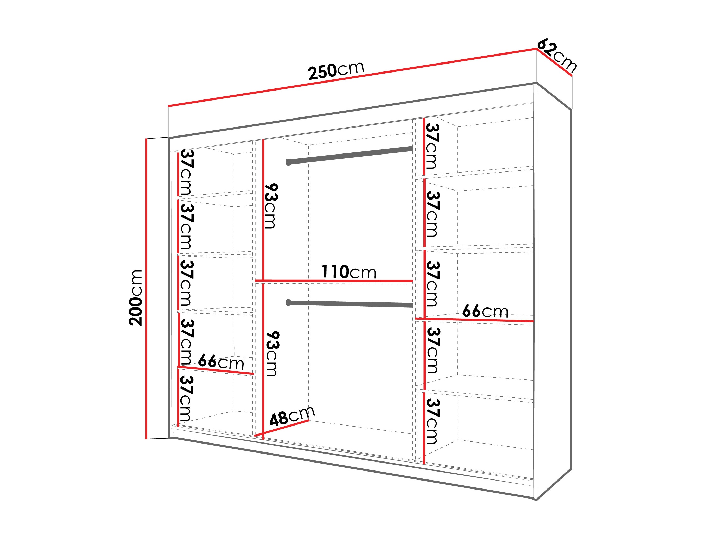 Kledingkast Hartford 576 (Wit)