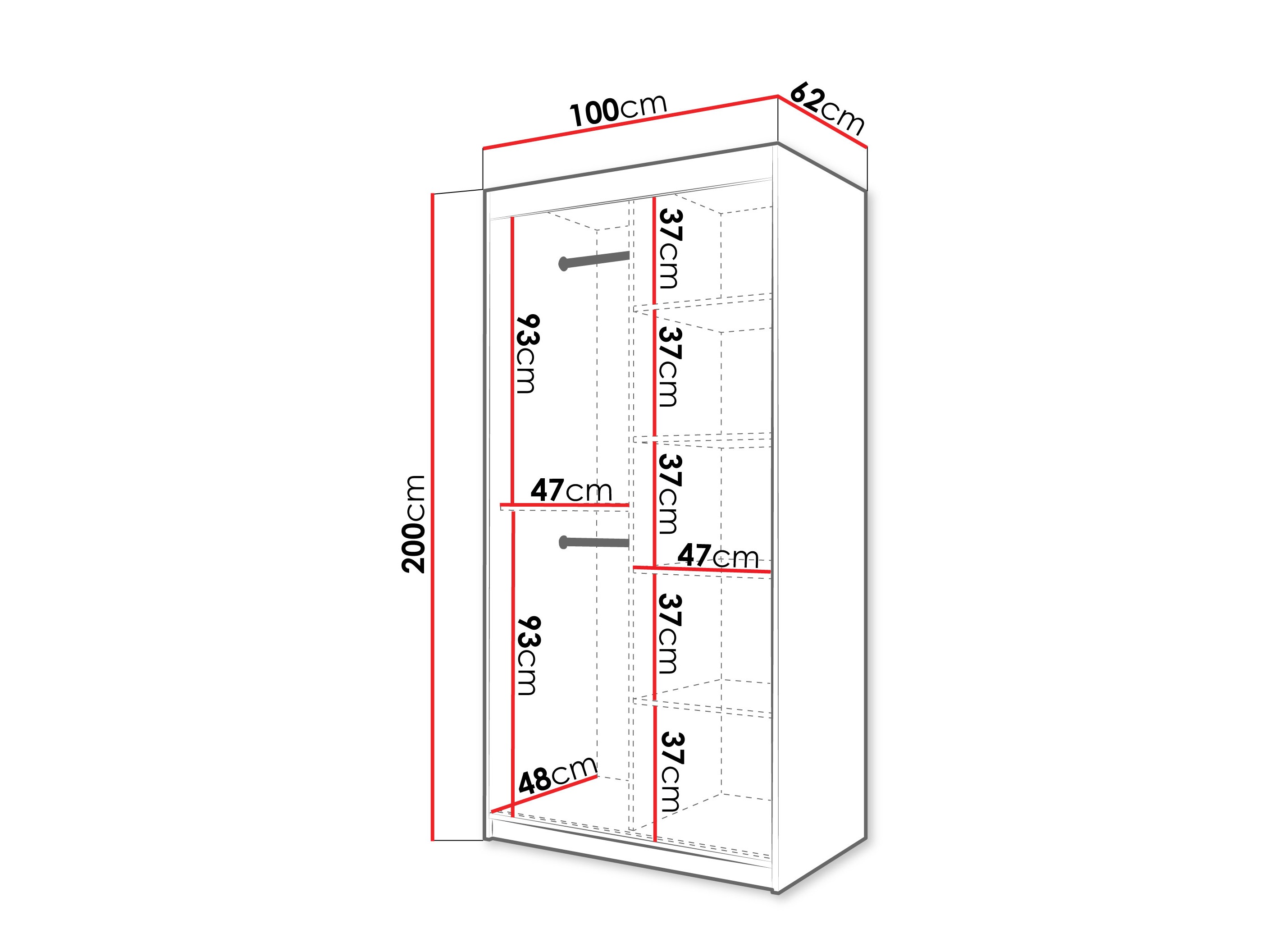 Kledingkast Hartford 576 (Zwart)