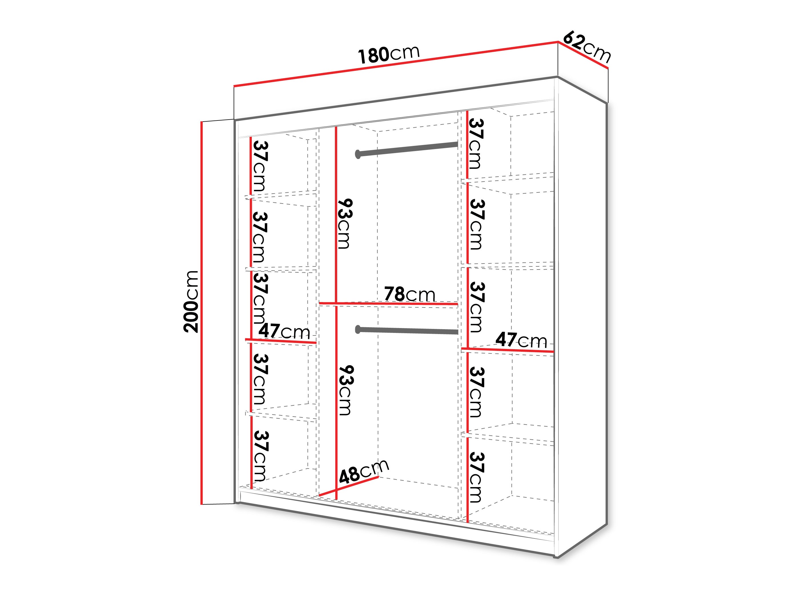 Kledingkast Hartford 575 (Wit)