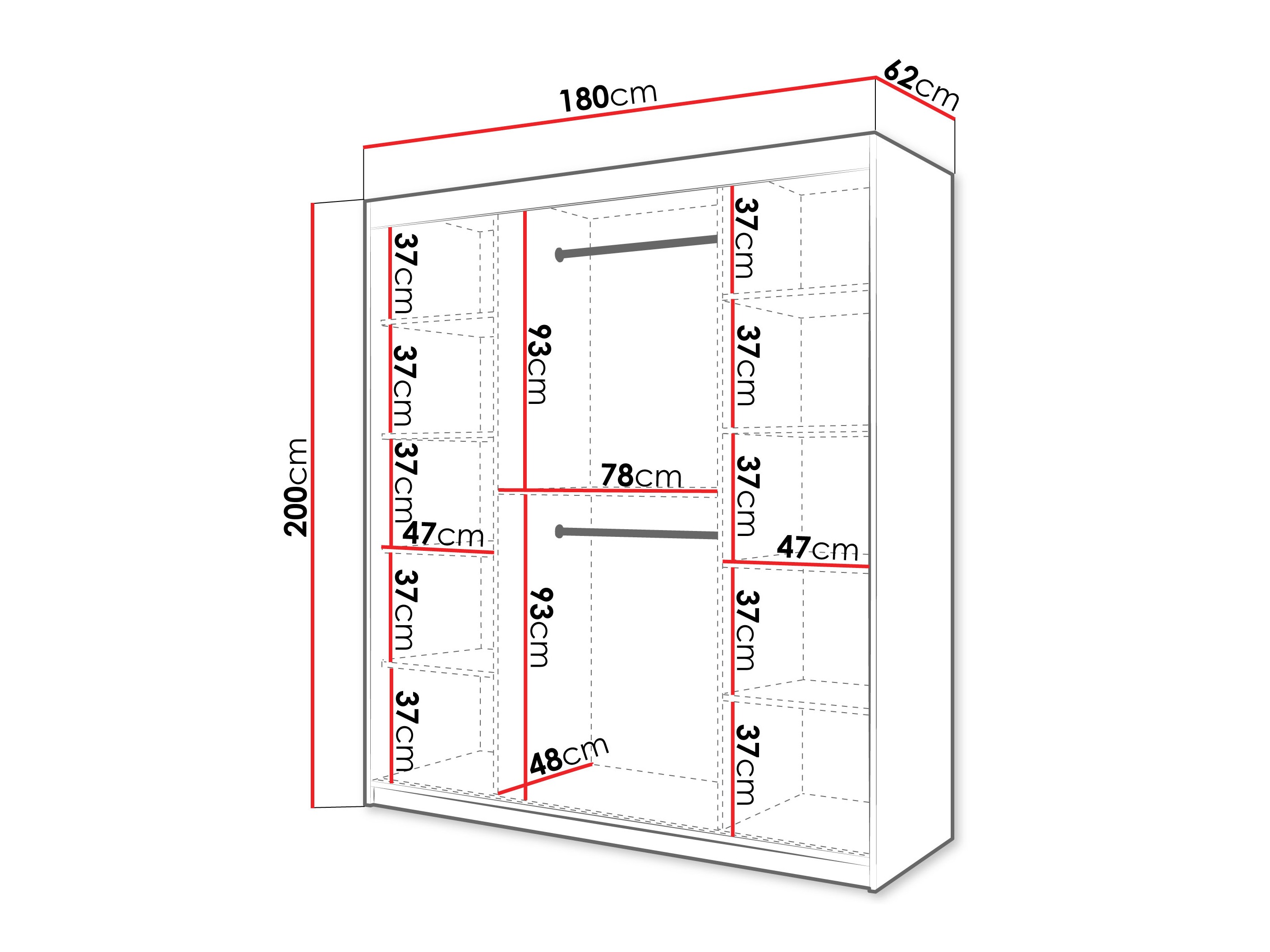 Kledingkast Hartford 575 (Wit)