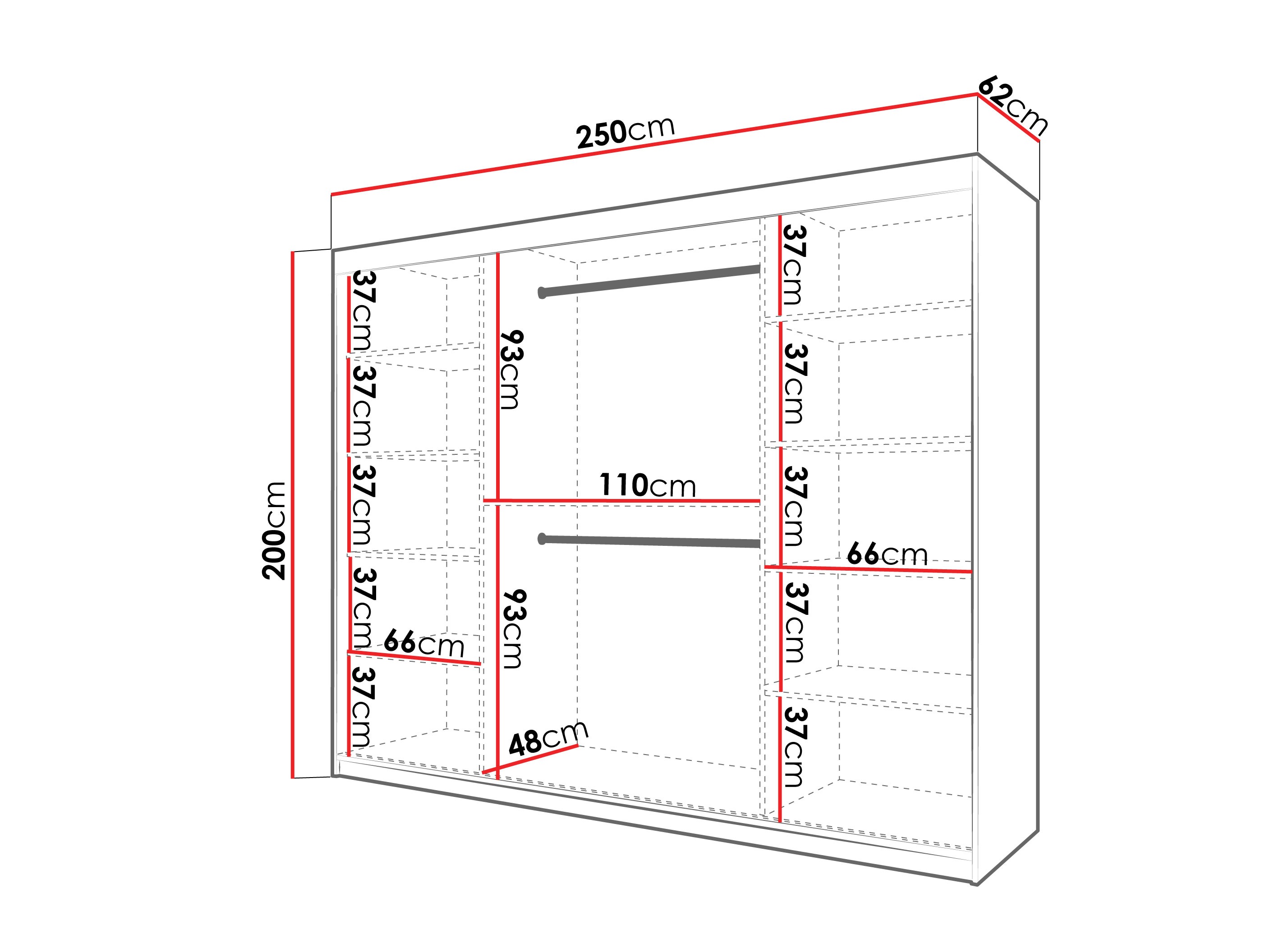 Kledingkast Hartford 575 (Wit)