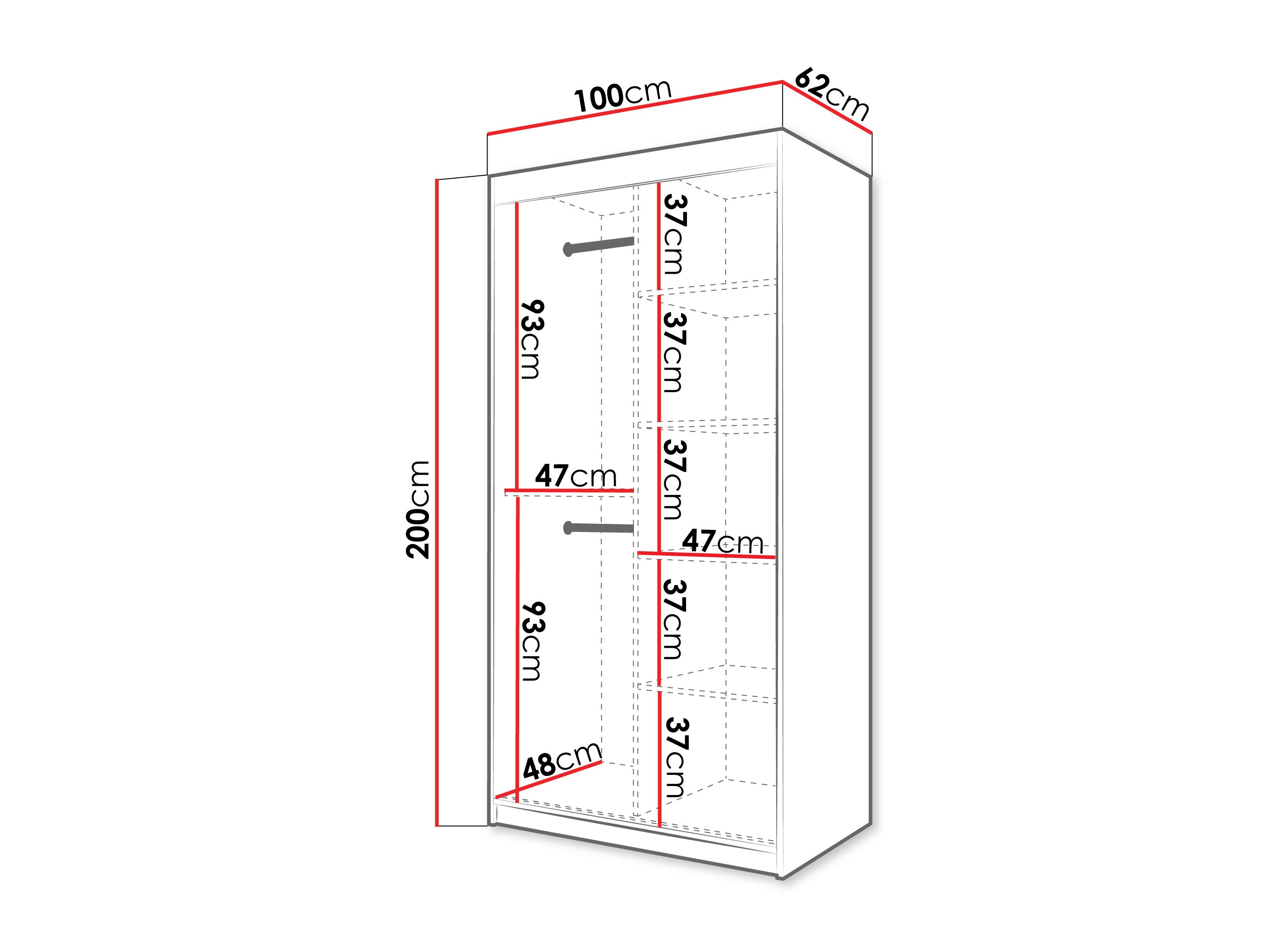 Kledingkast Hartford 577 (Wit)