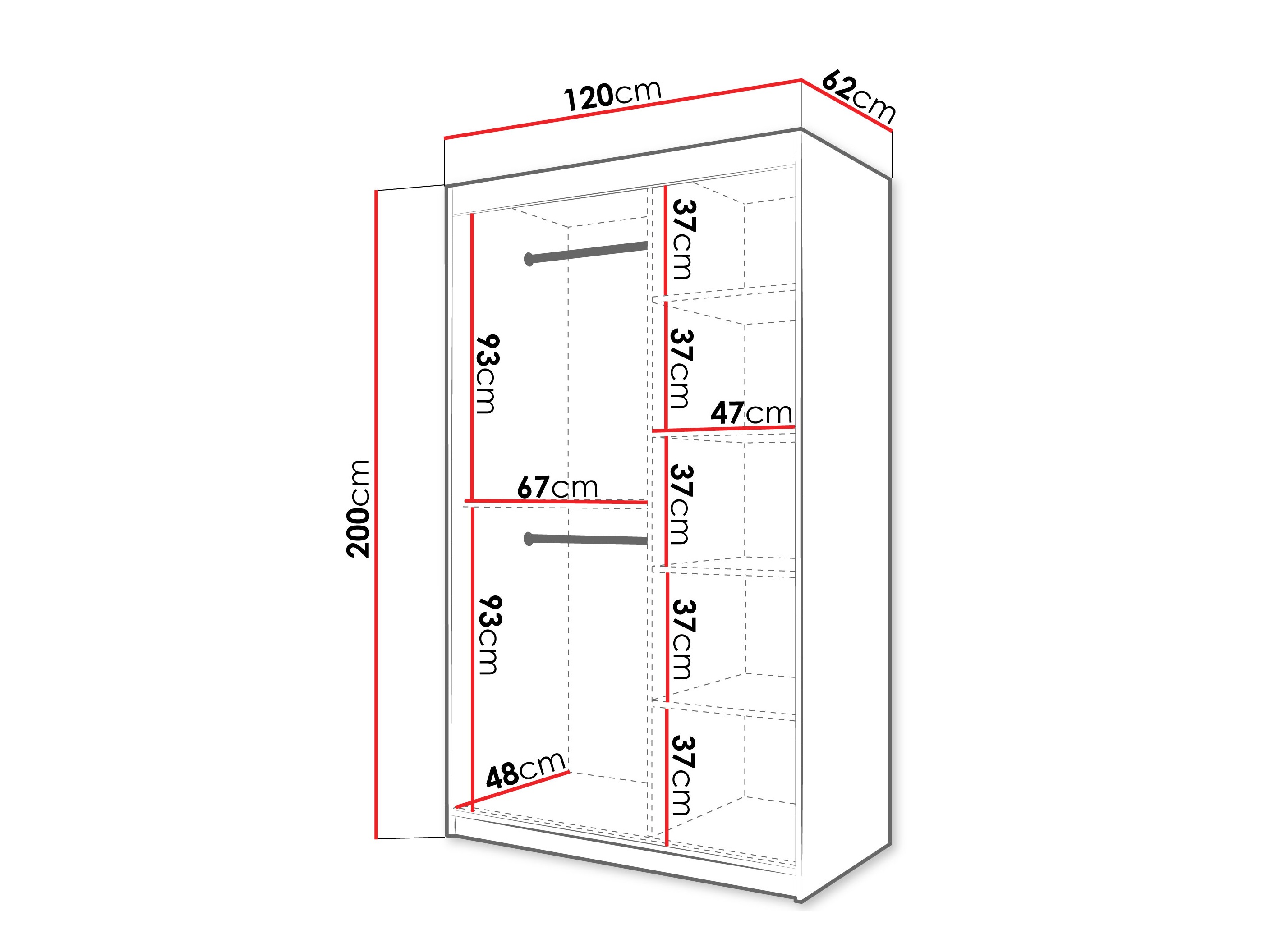 Kledingkast Hartford 578 (Kasjmier)