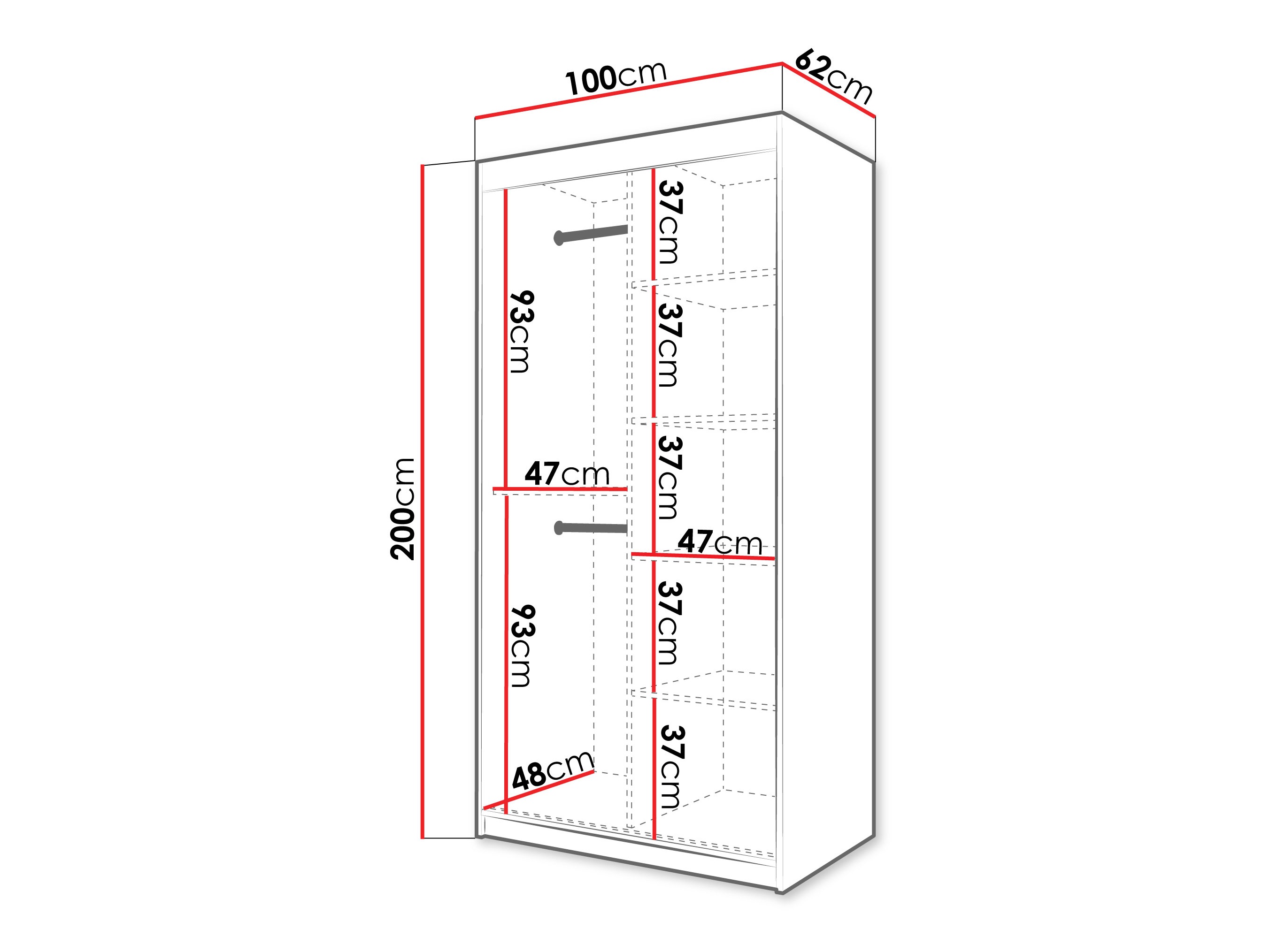 Kledingkast Hartford 578 (Wit)