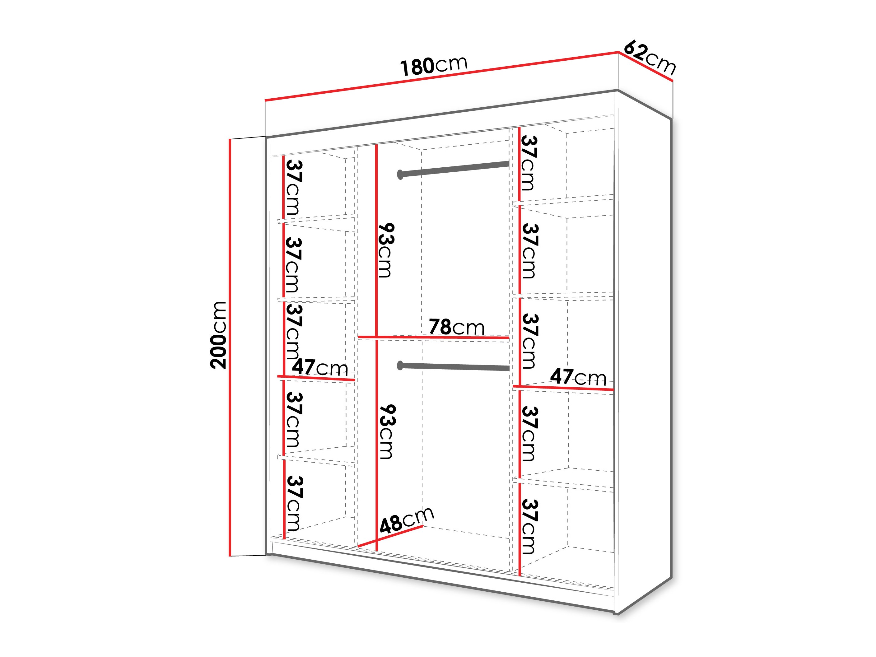 Kledingkast Hartford 578 (Kasjmier)