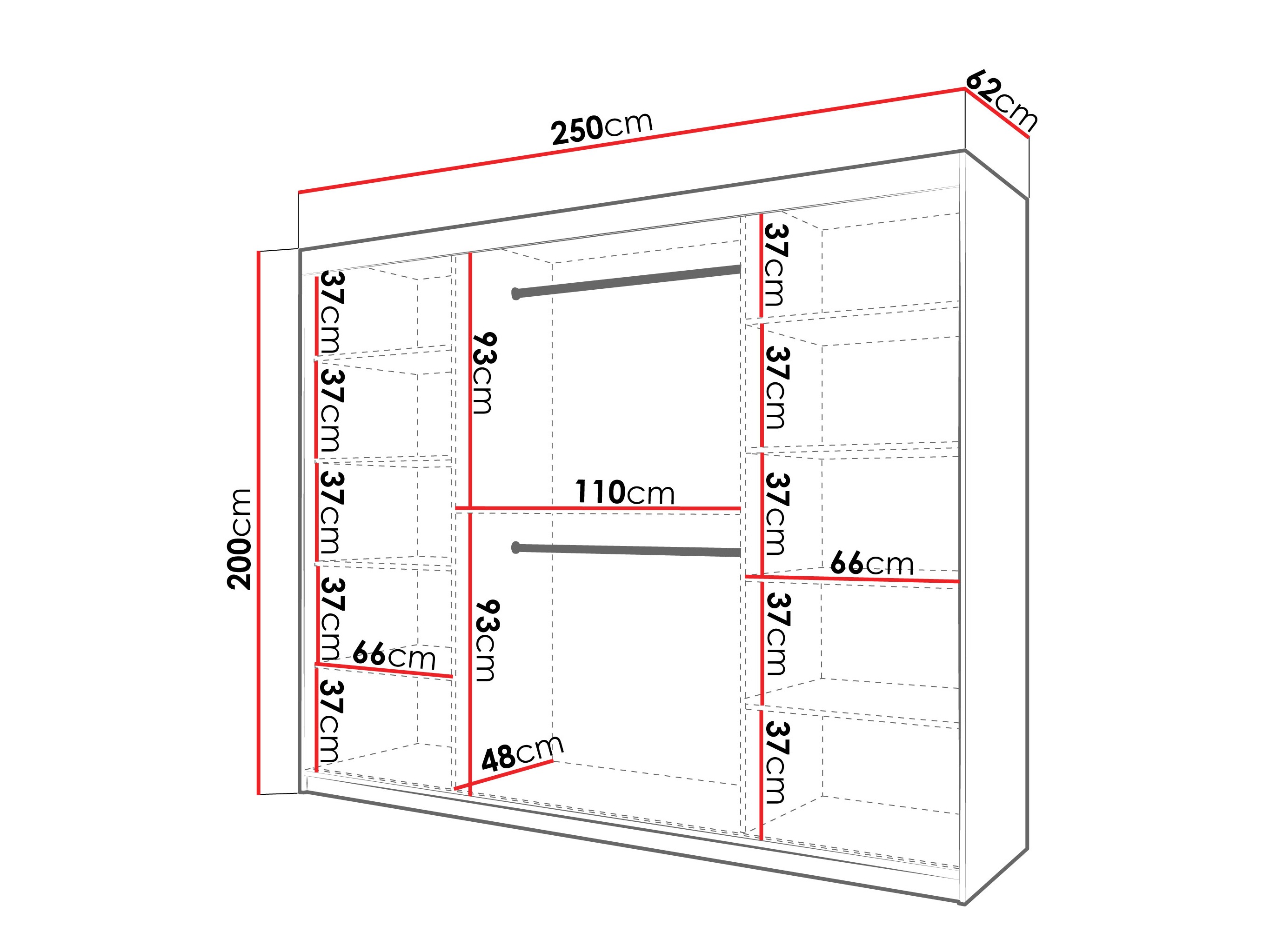 Kledingkast Hartford 578 (Kasjmier)