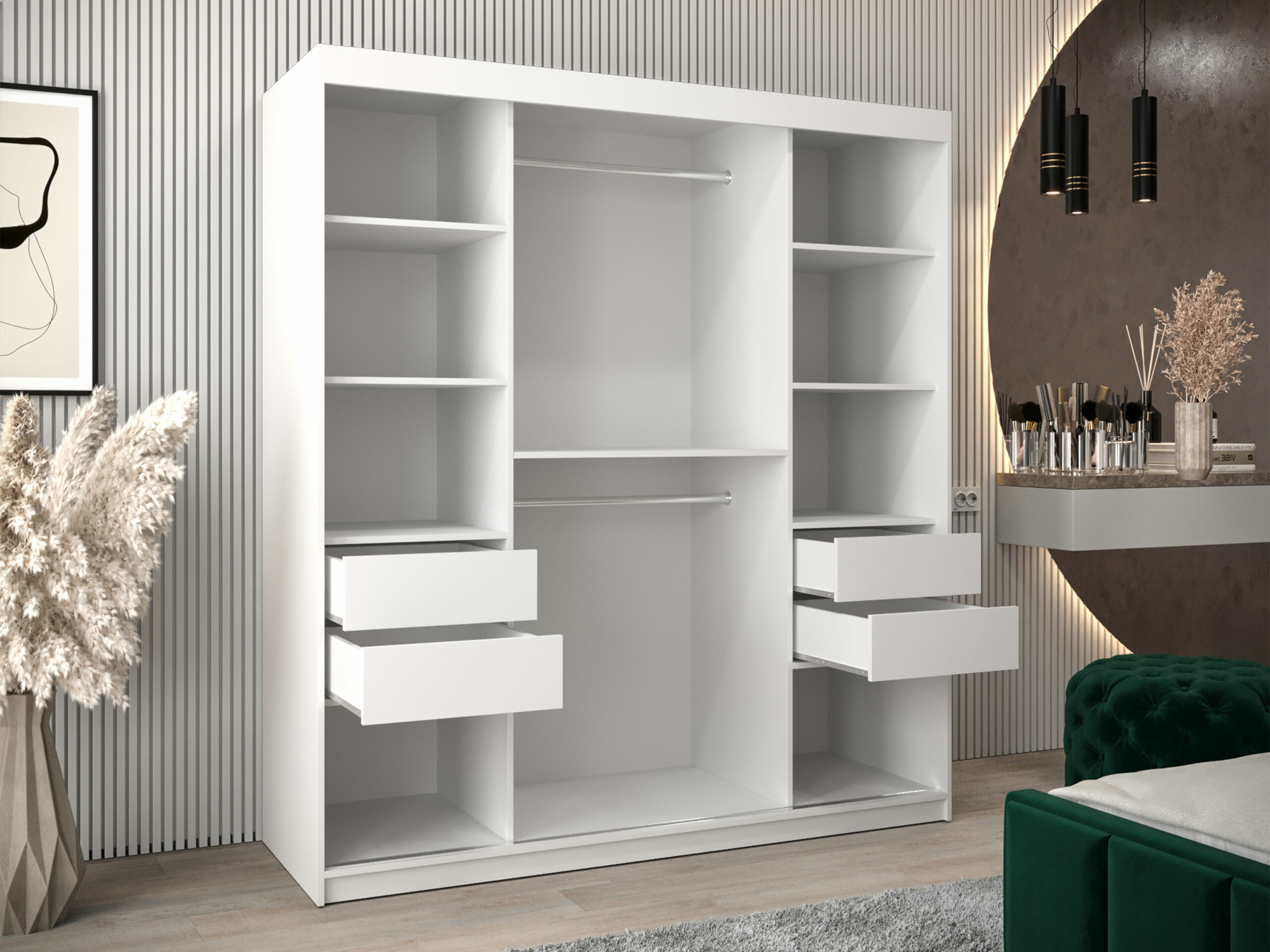Kledingkast Hartford 578 (Zwart)