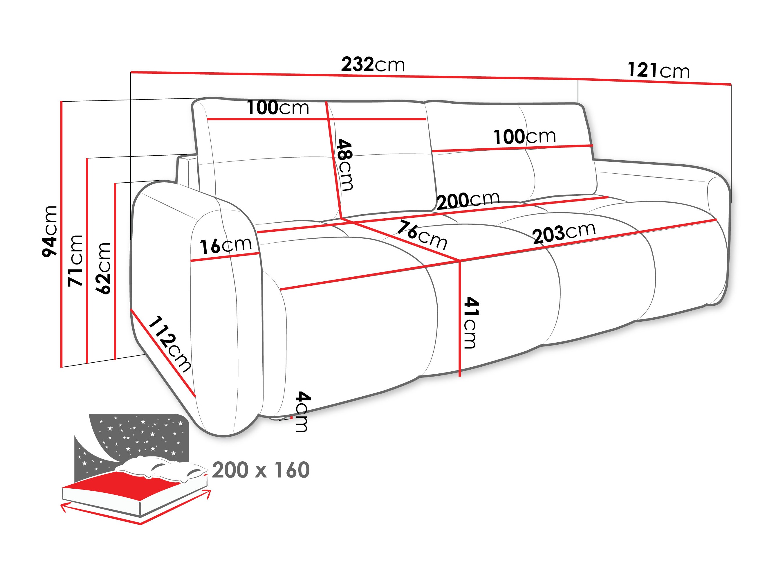 Slaapbank Clinton 100 (Lambi 06)