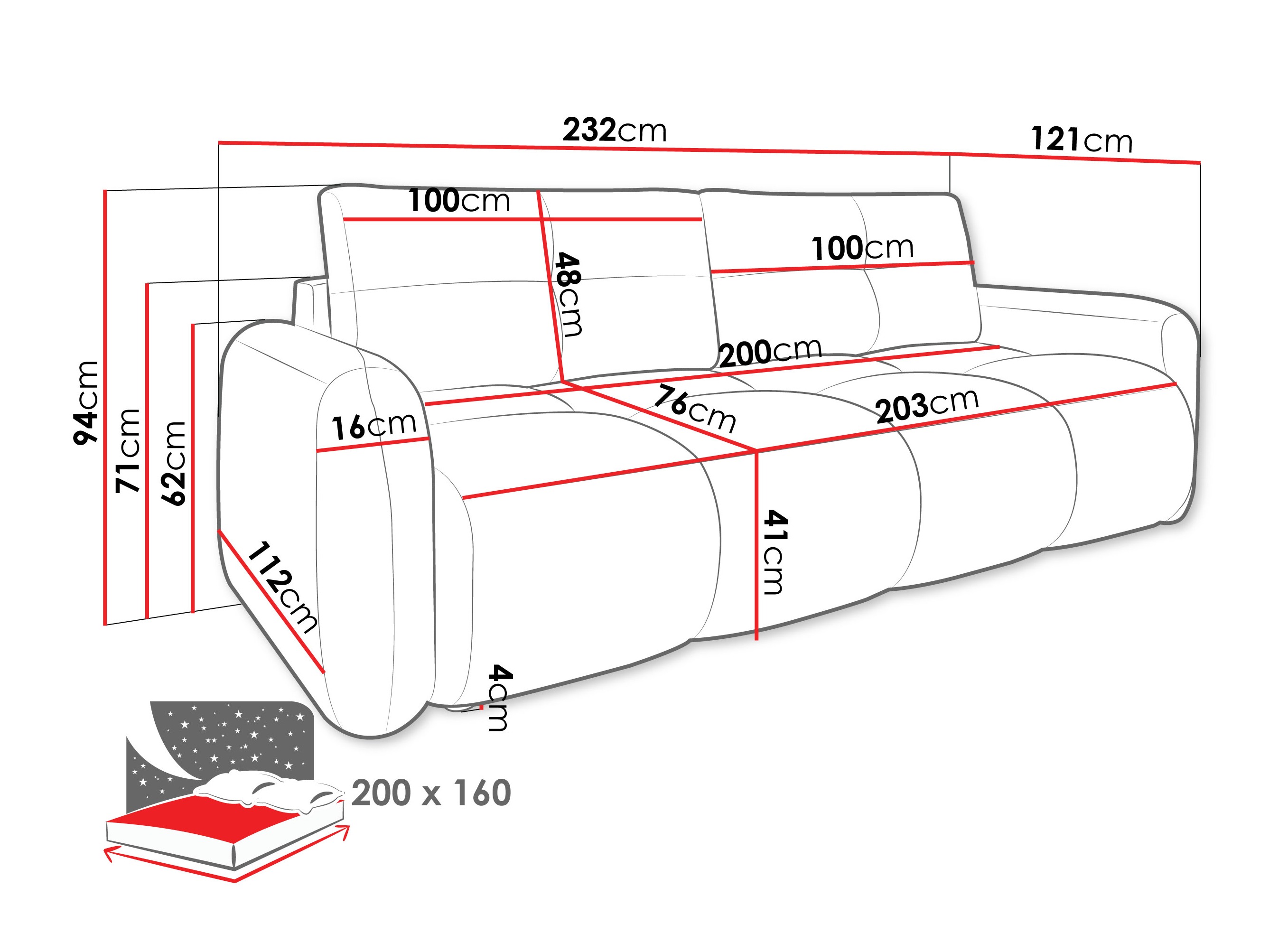Slaapbank Clinton 100 (Lambi 12)