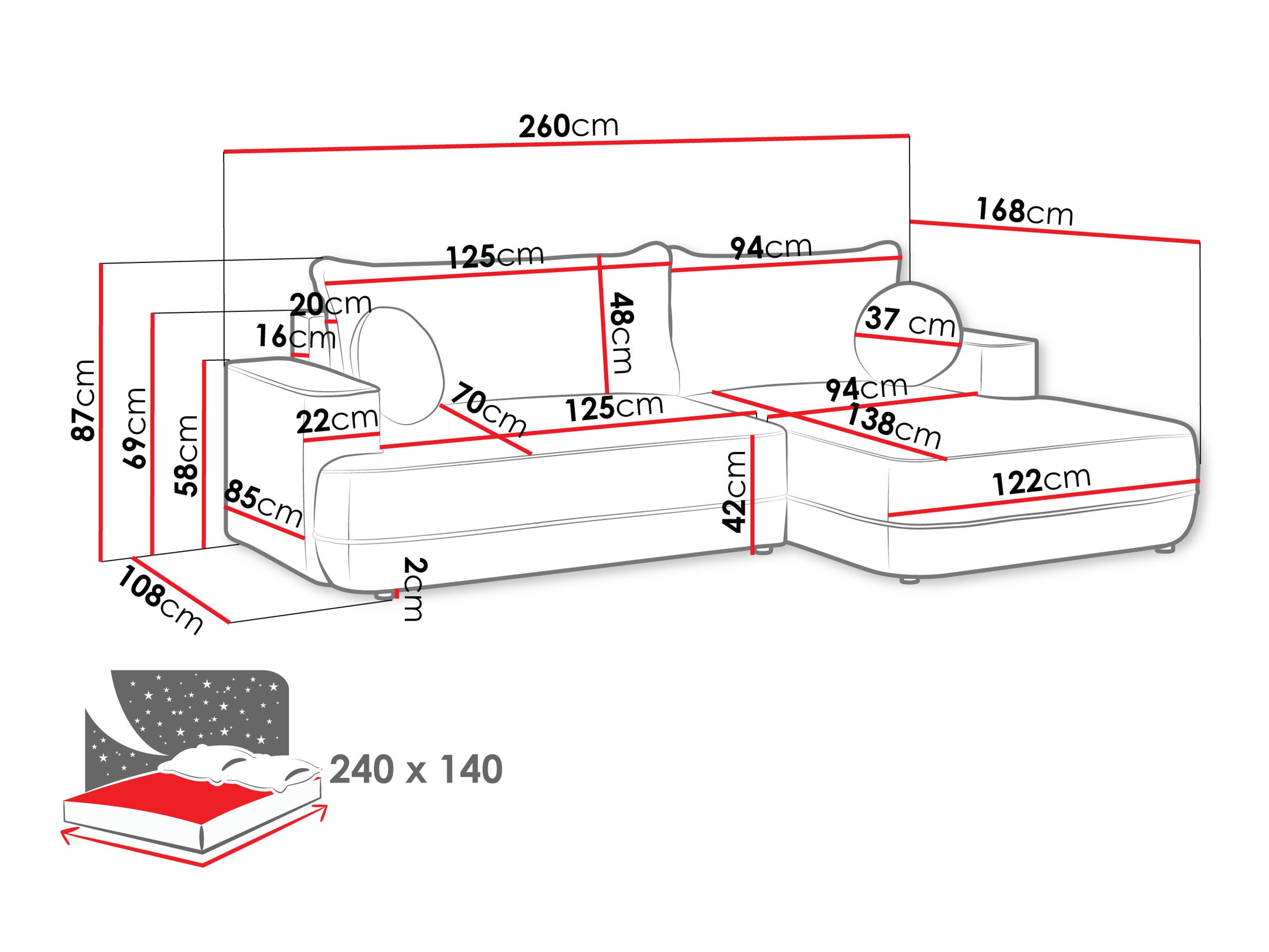 Hoekbank Bountiful 101 (Velo 623)