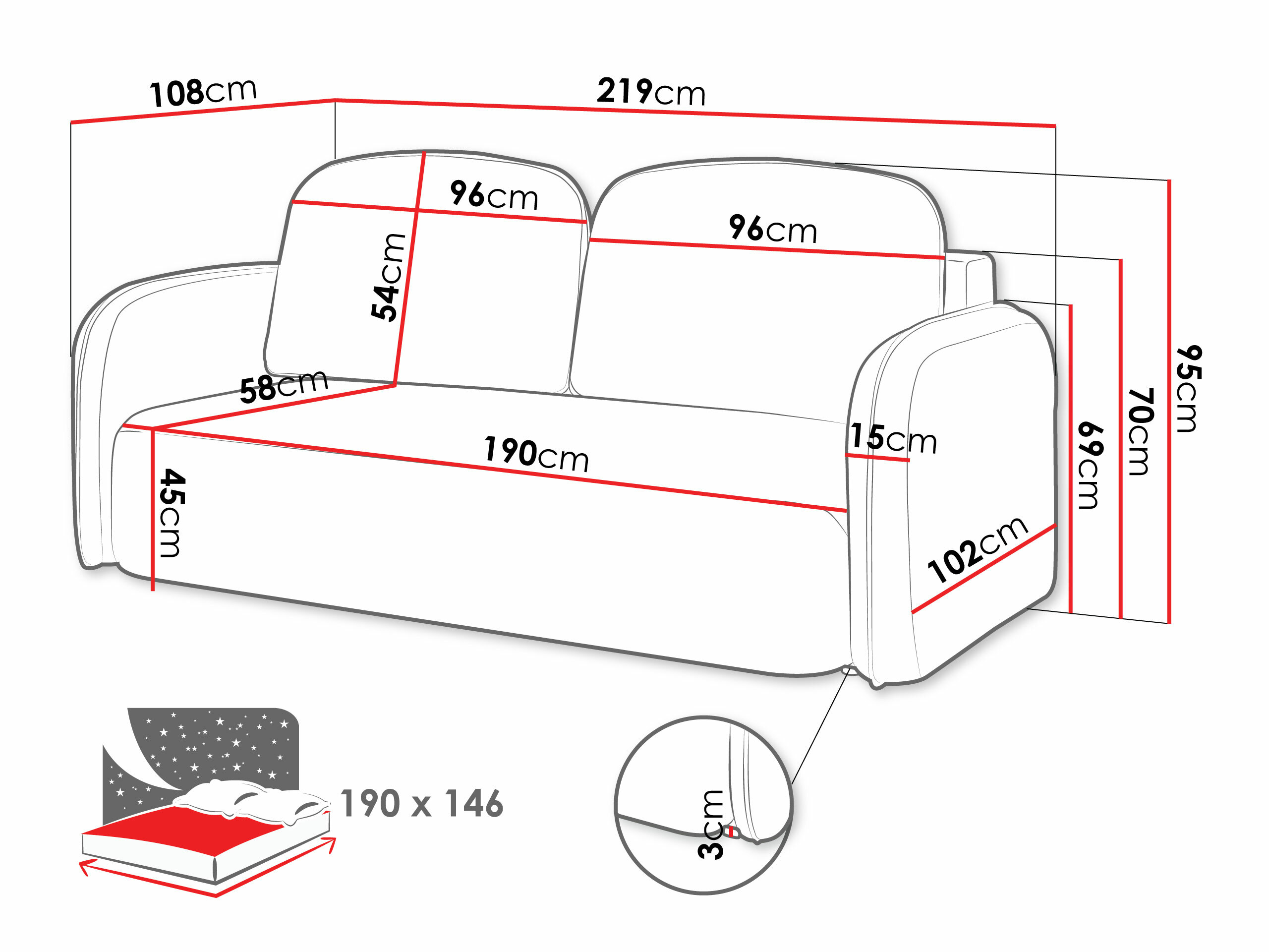 Slaapbank ComfiDream 198 (Cremona 81)