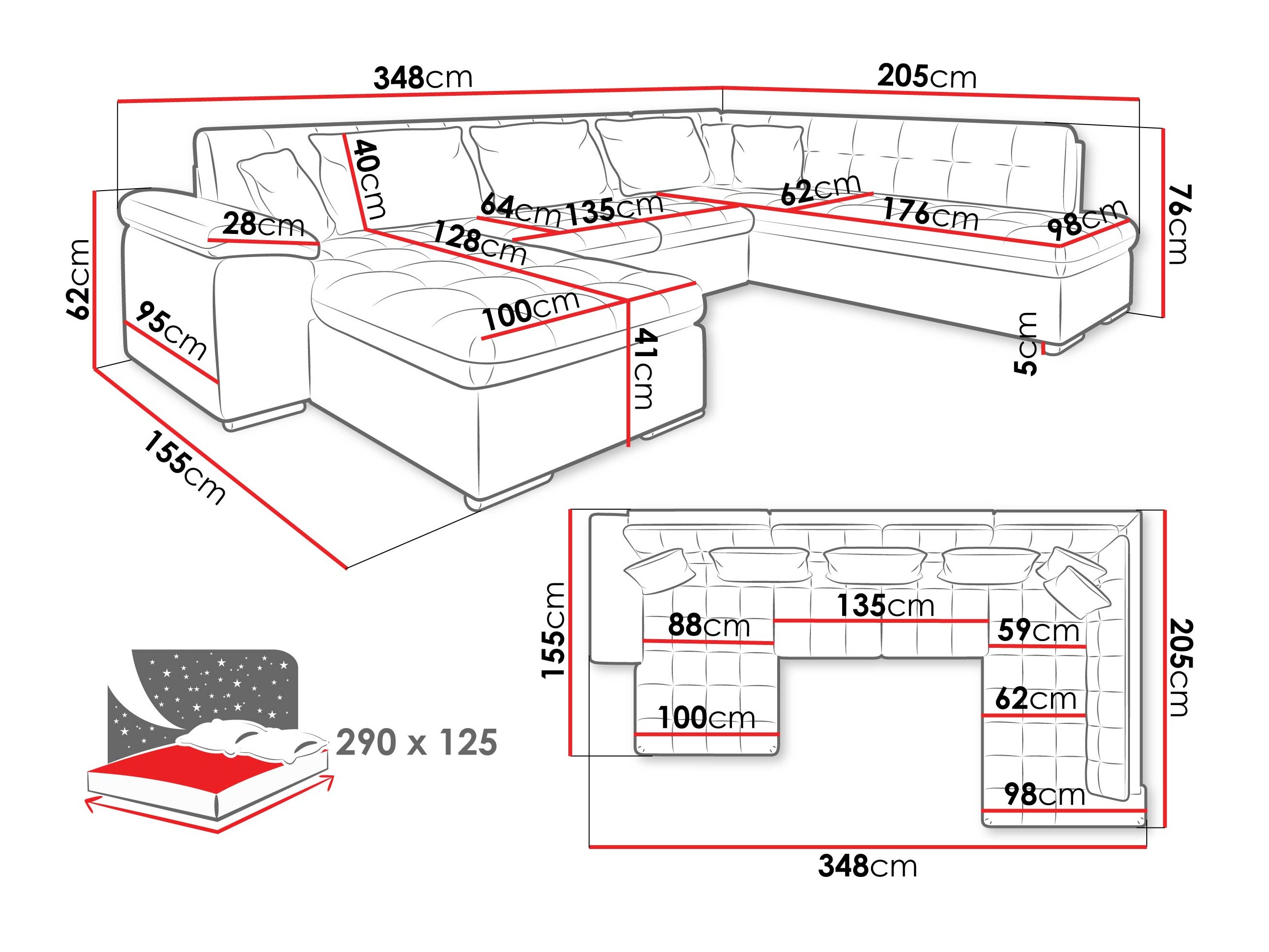 Hoekbank Comfivo 170 (Maya 09 + Corbett 78)