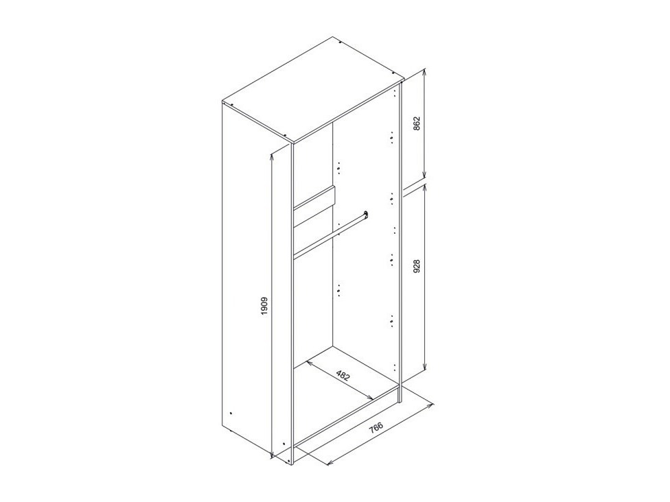 Kledingkast Orlando 221 (Licht eiken)
