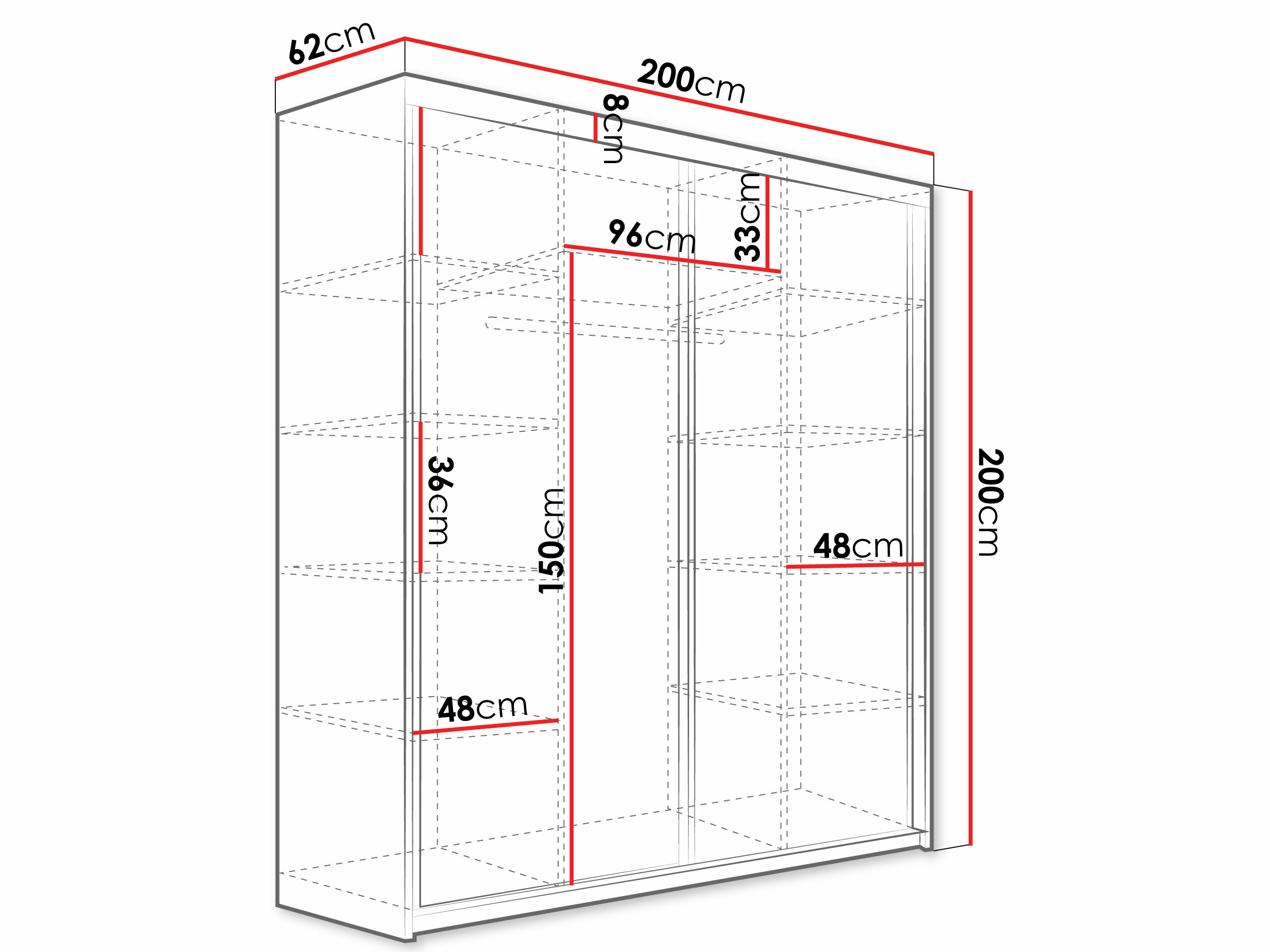 Kledingkast Dover 108 (Wit)