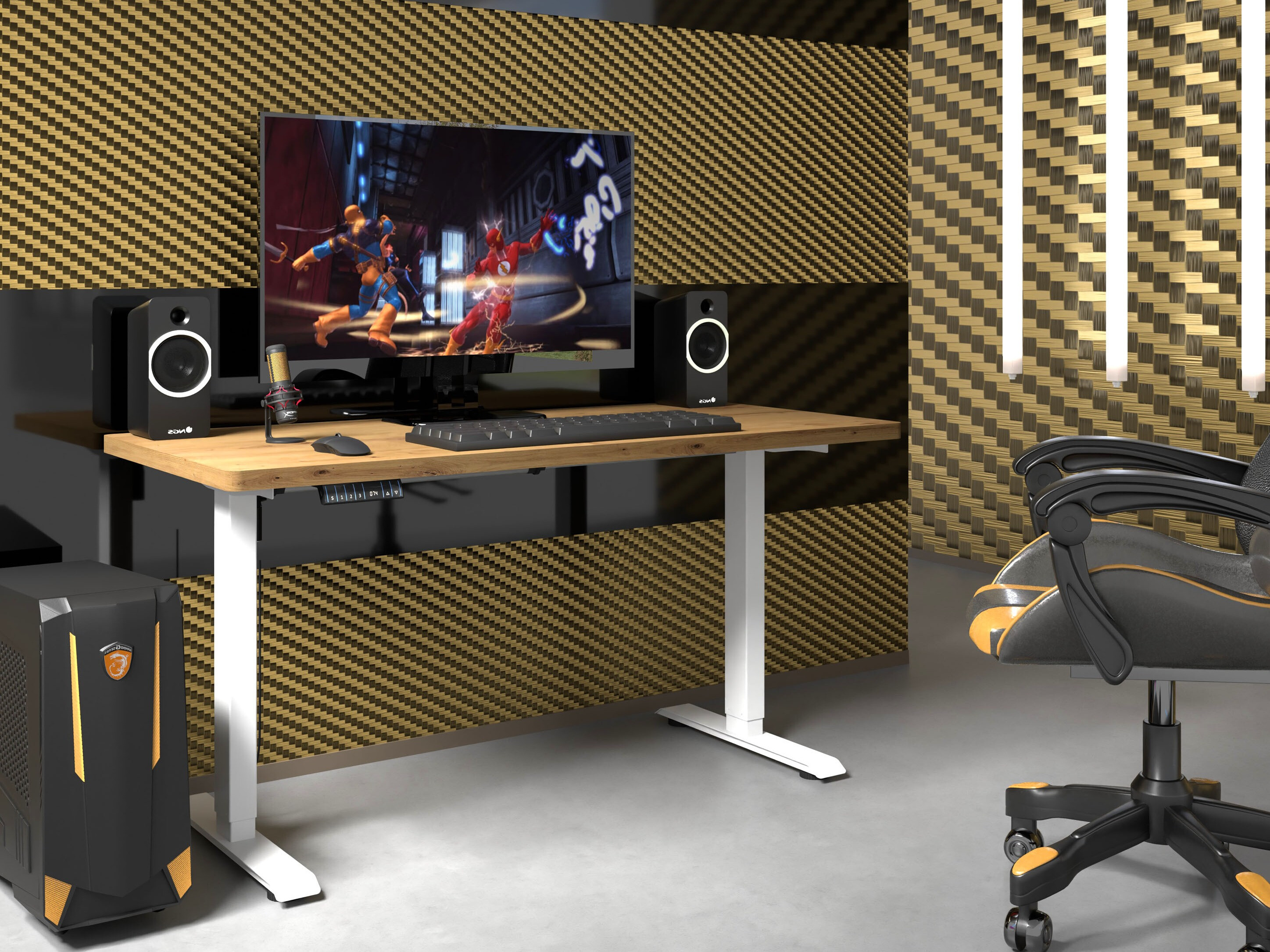 In hoogte verstelbaar bureau Buffalo 184 (Wit)