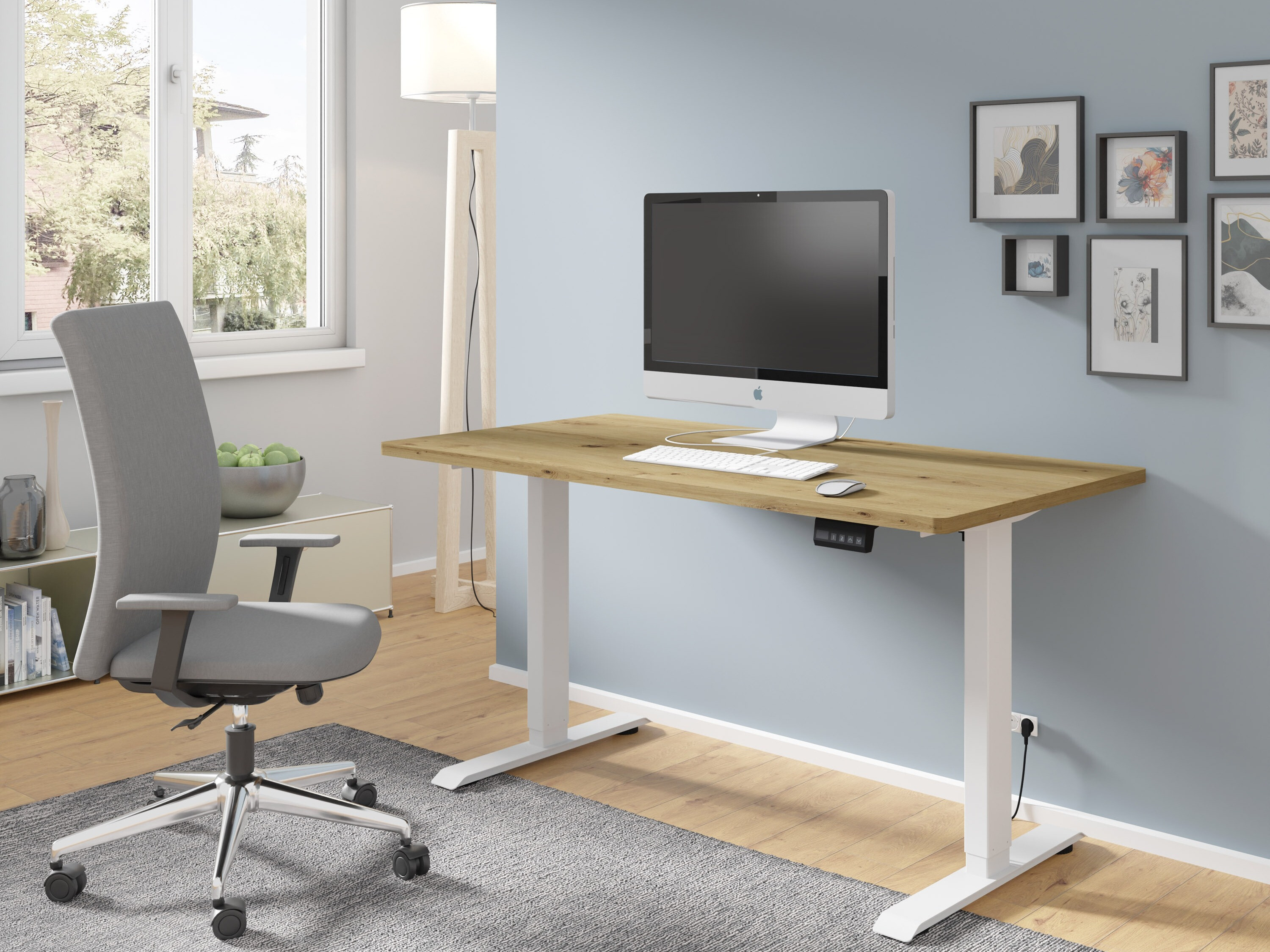 In hoogte verstelbaar bureau Buffalo 184 (Wit)