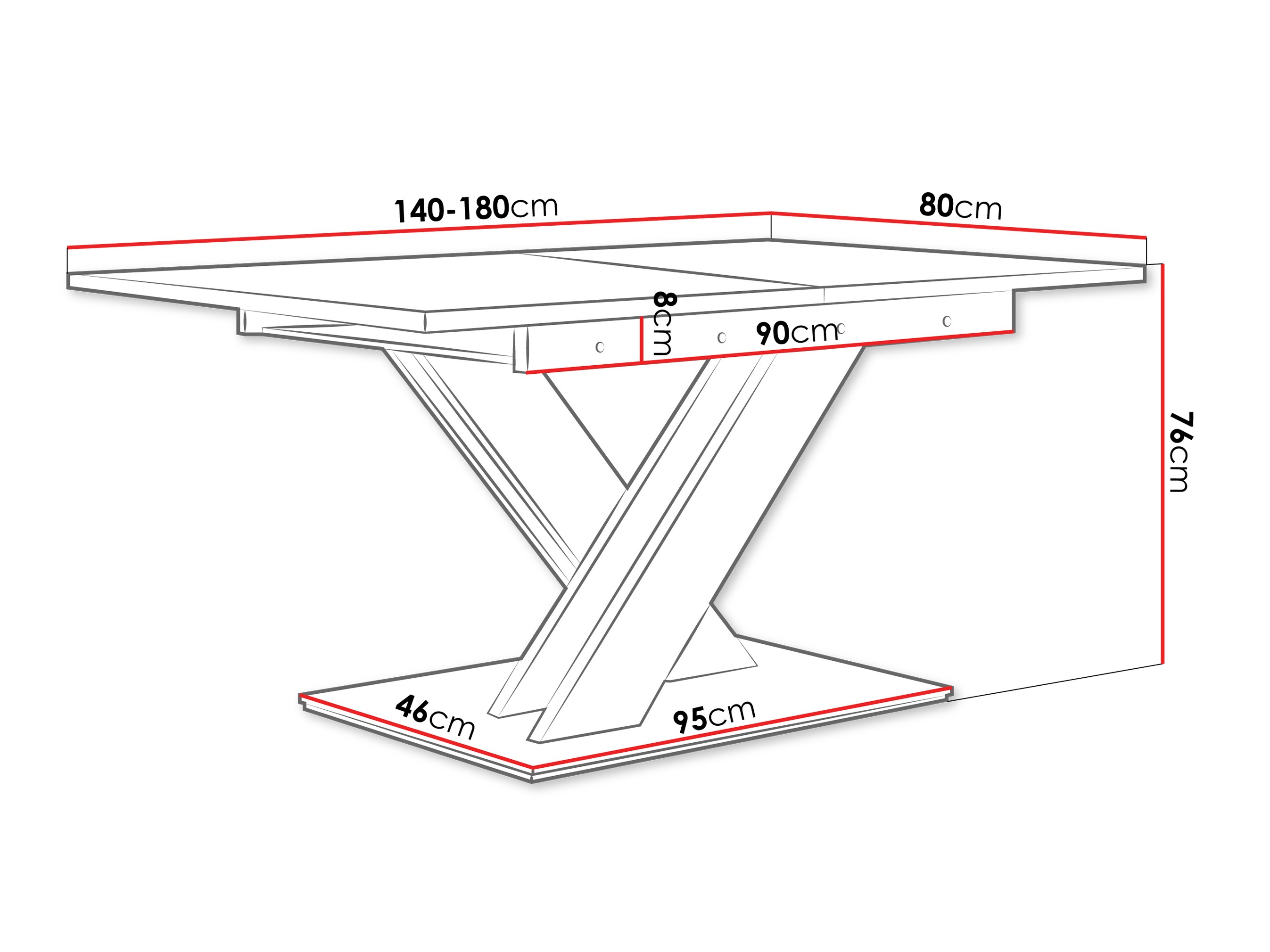 Tafel Decium (Wit marmer + Wit)