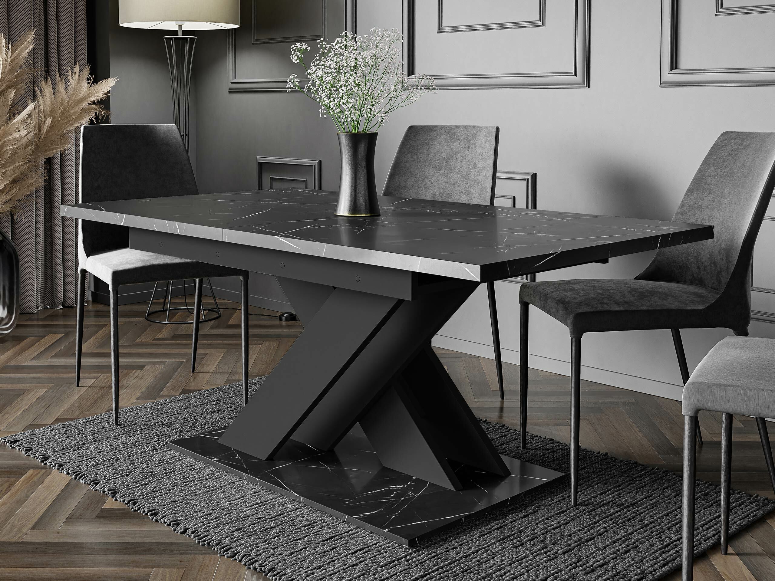 Tafel Decium (Zwart marmer + Zwart)