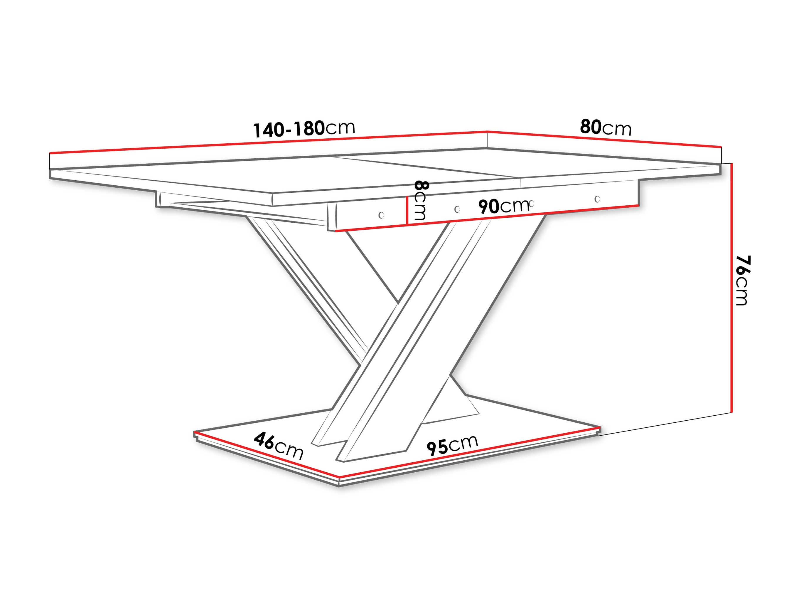 Tafel Decium (Zwart marmer + Zwart)