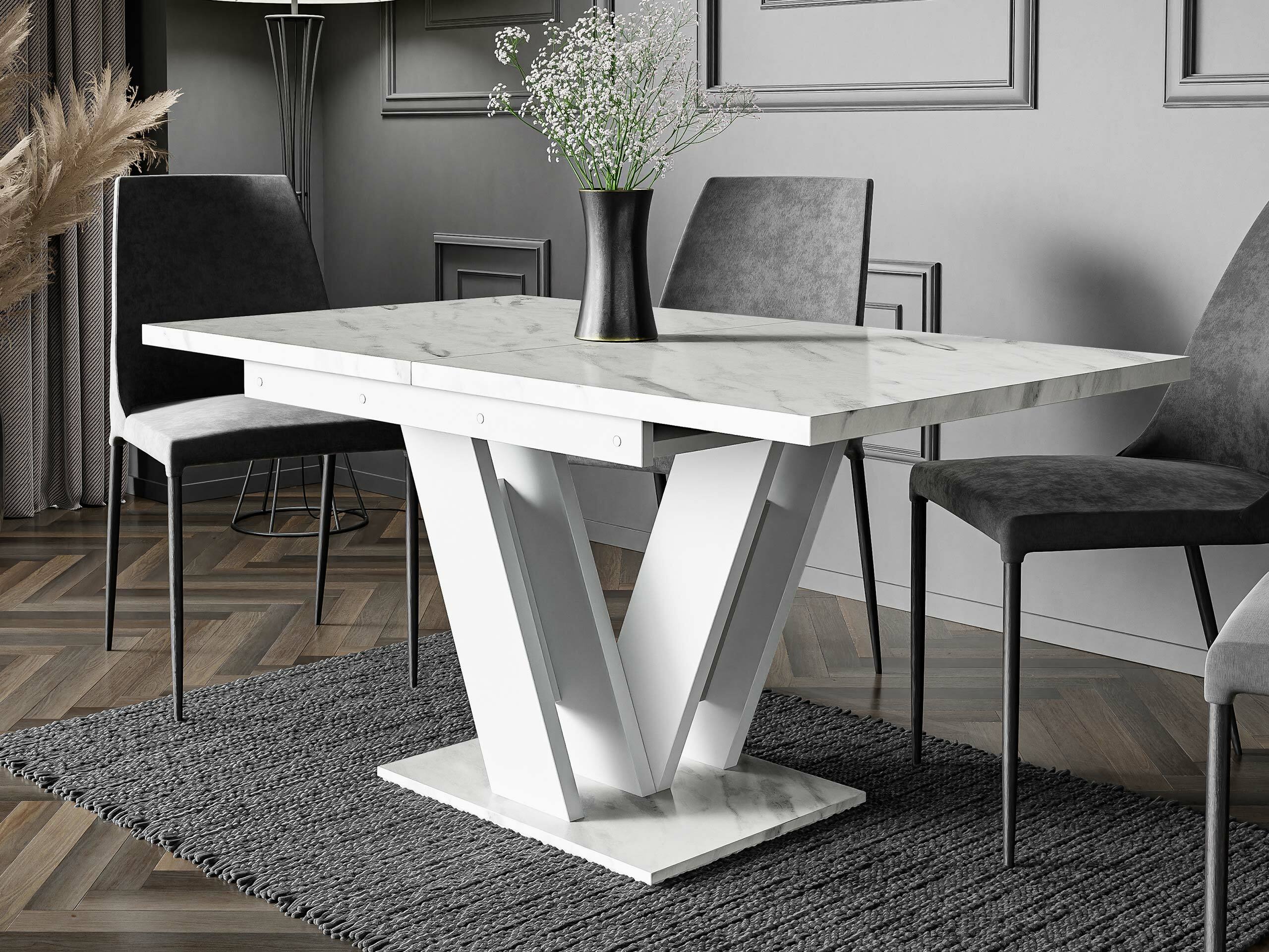 Tafel Musus (Wit marmer + Wit)