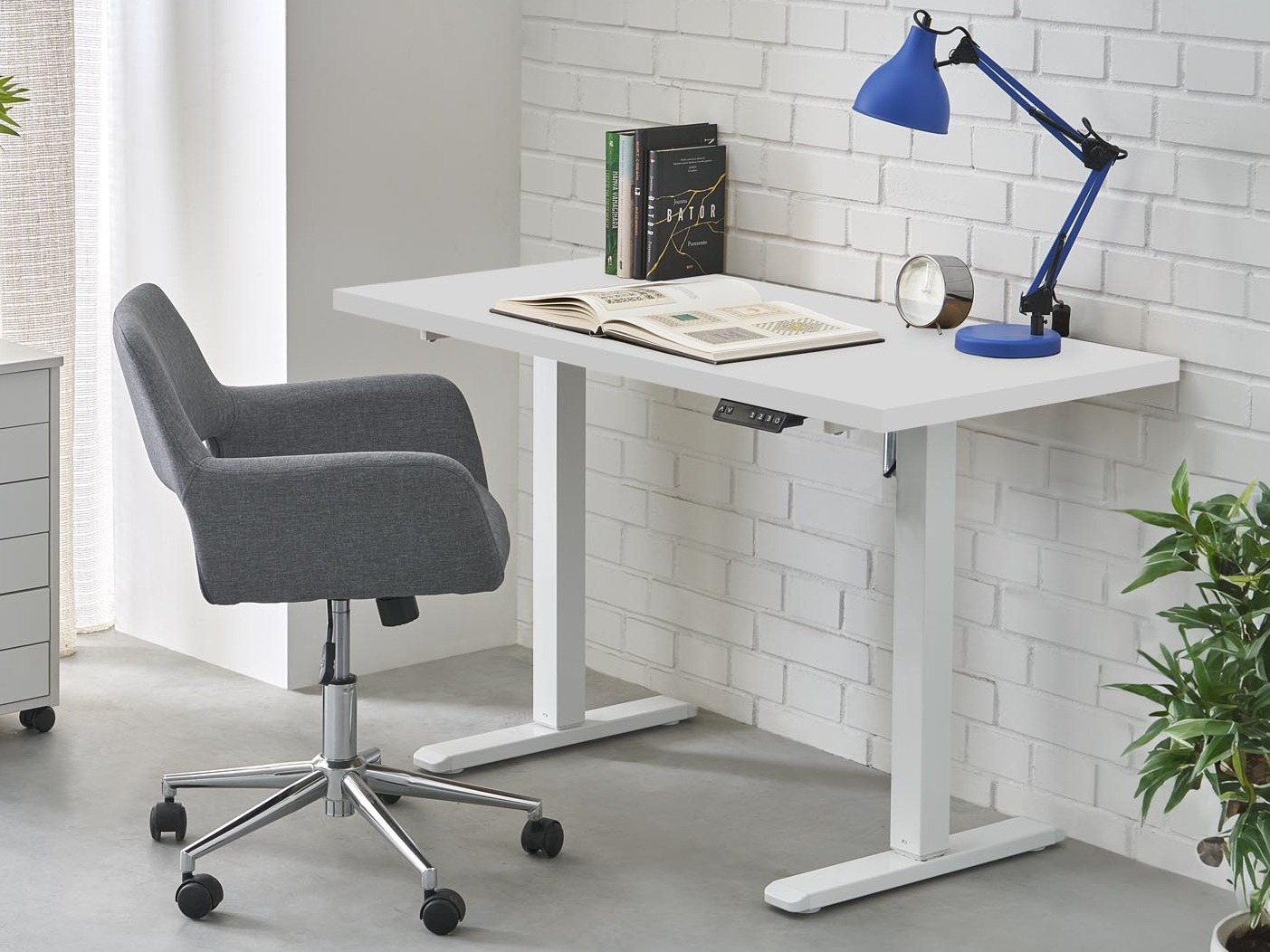 In hoogte verstelbaar bureau Houston 1942 (Wit)