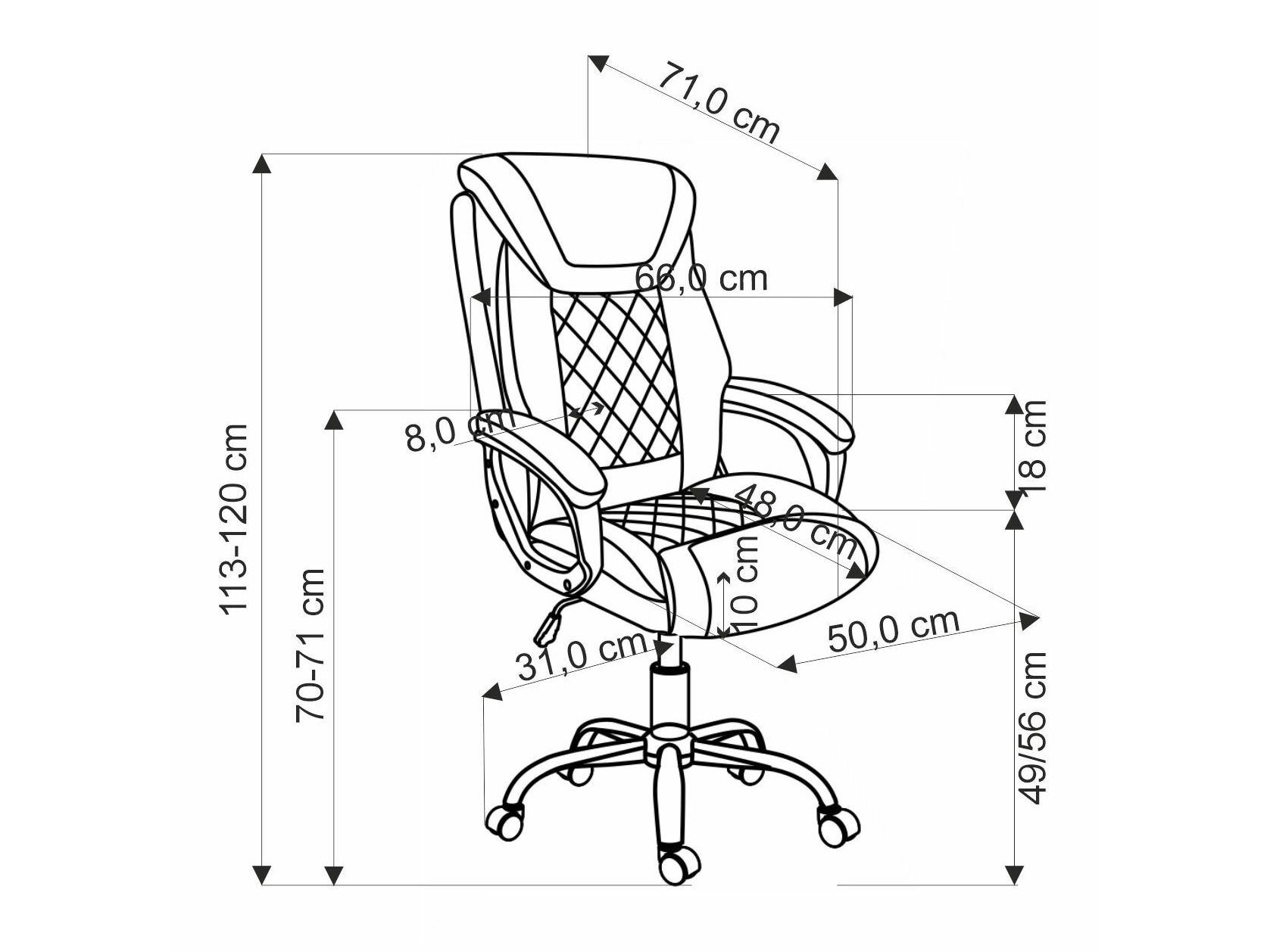 Bureaustoel Houston 1602 (Zwart)