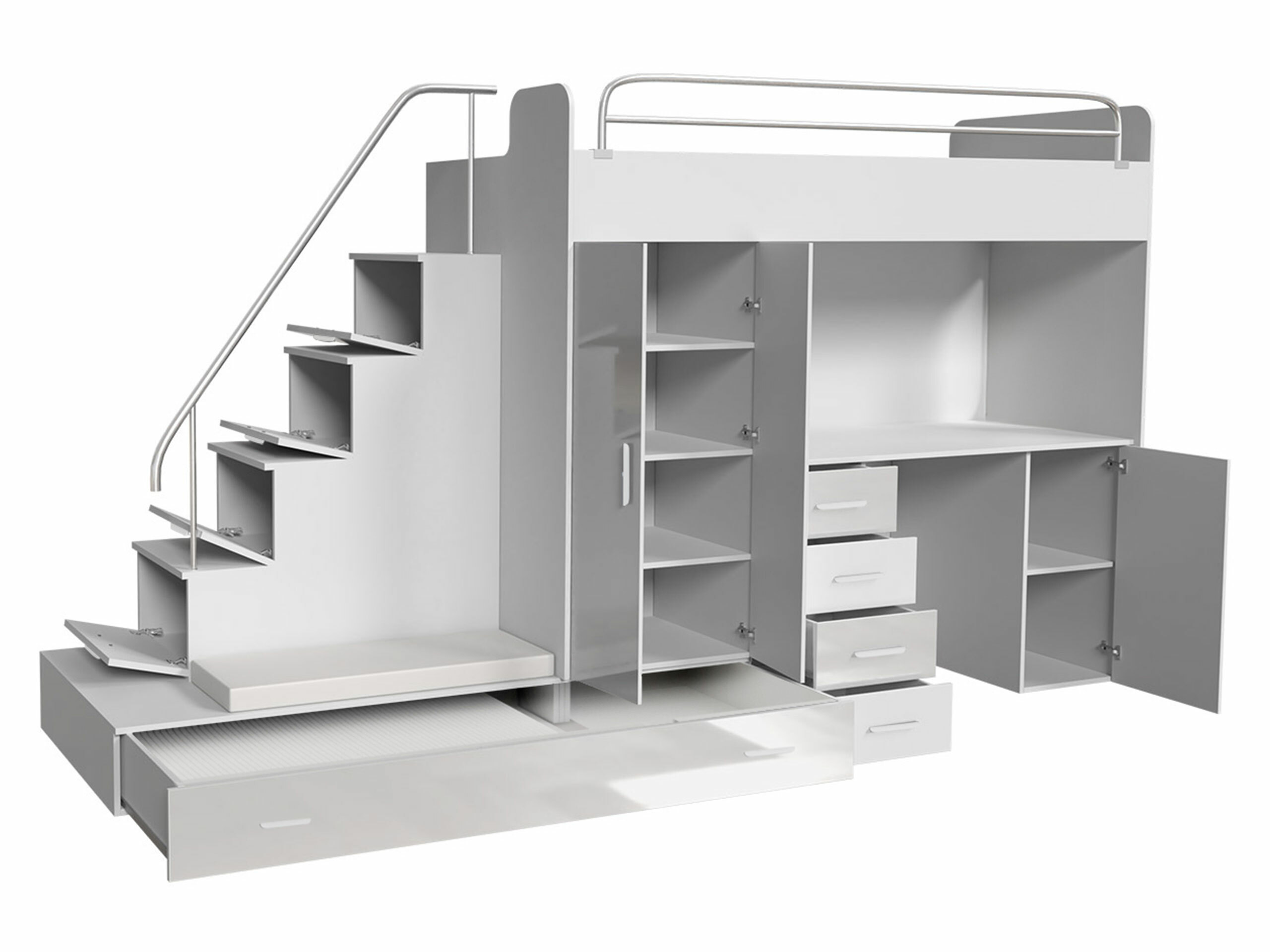 De reeks van de kinderkamer Salmere 100 (Wit + Glanzend wit)