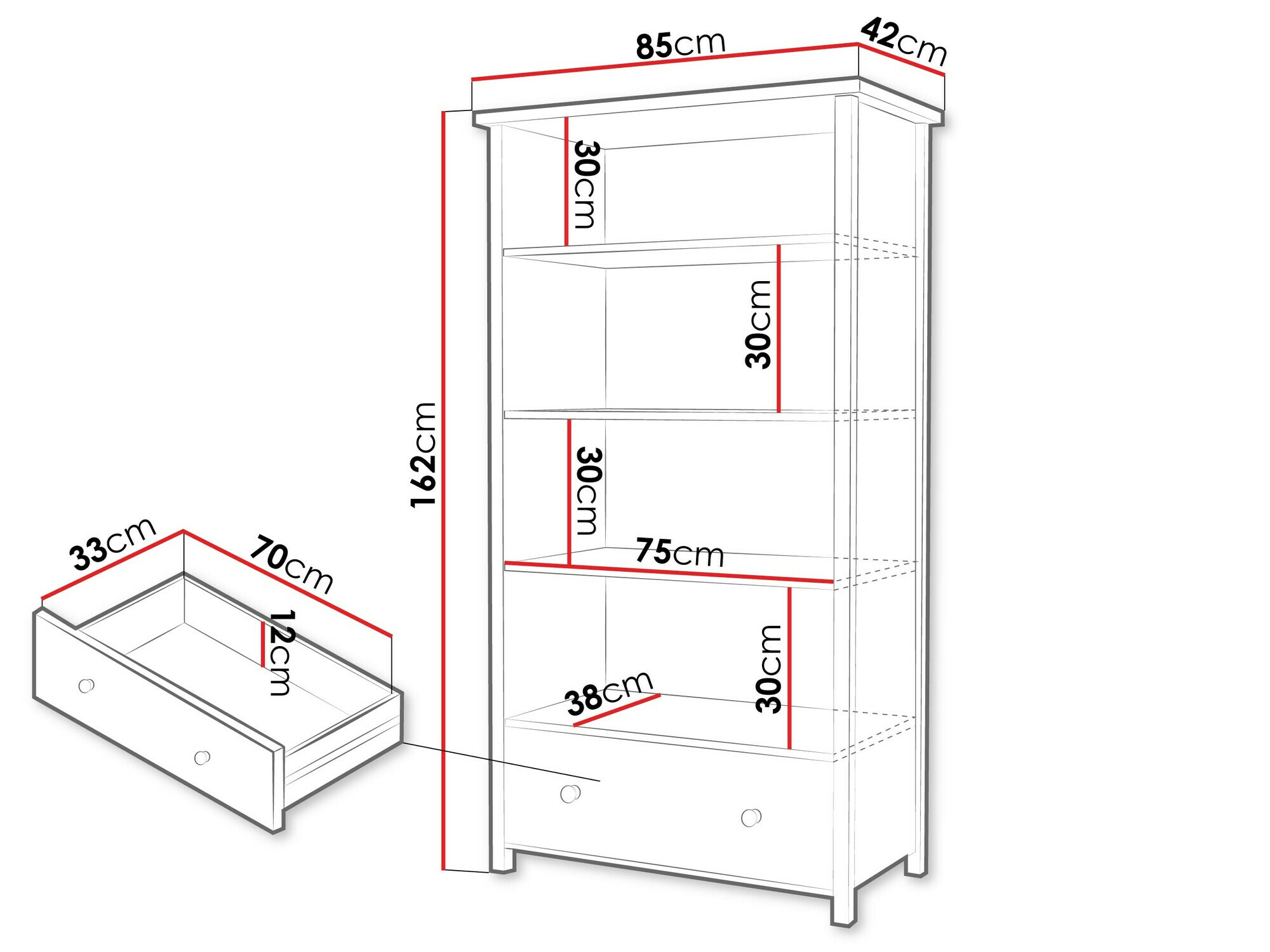 Boekenkast Romelbo 142 (Beige + Eiken)