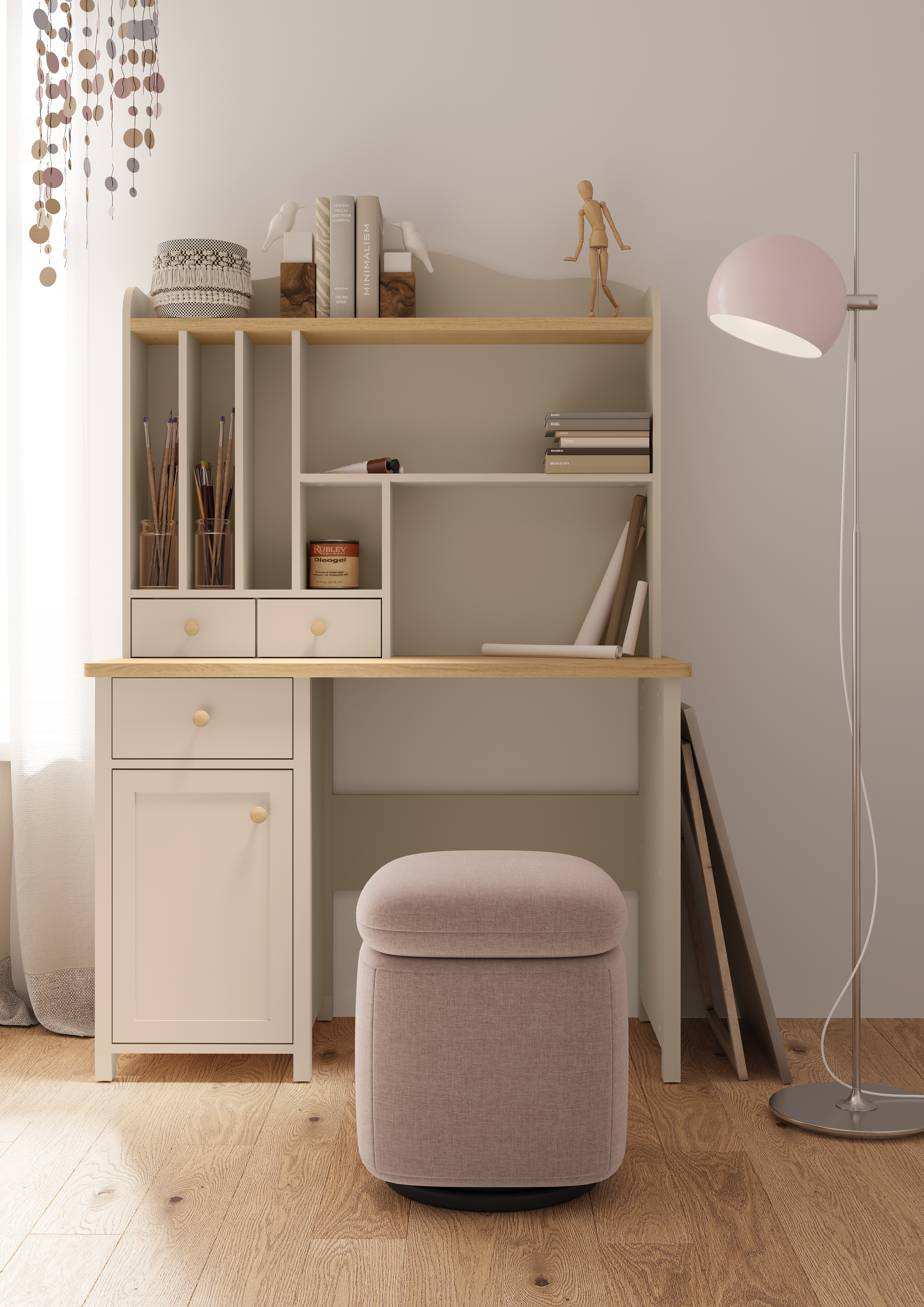 Bureau Romelbo 139 (Beige + Eiken)