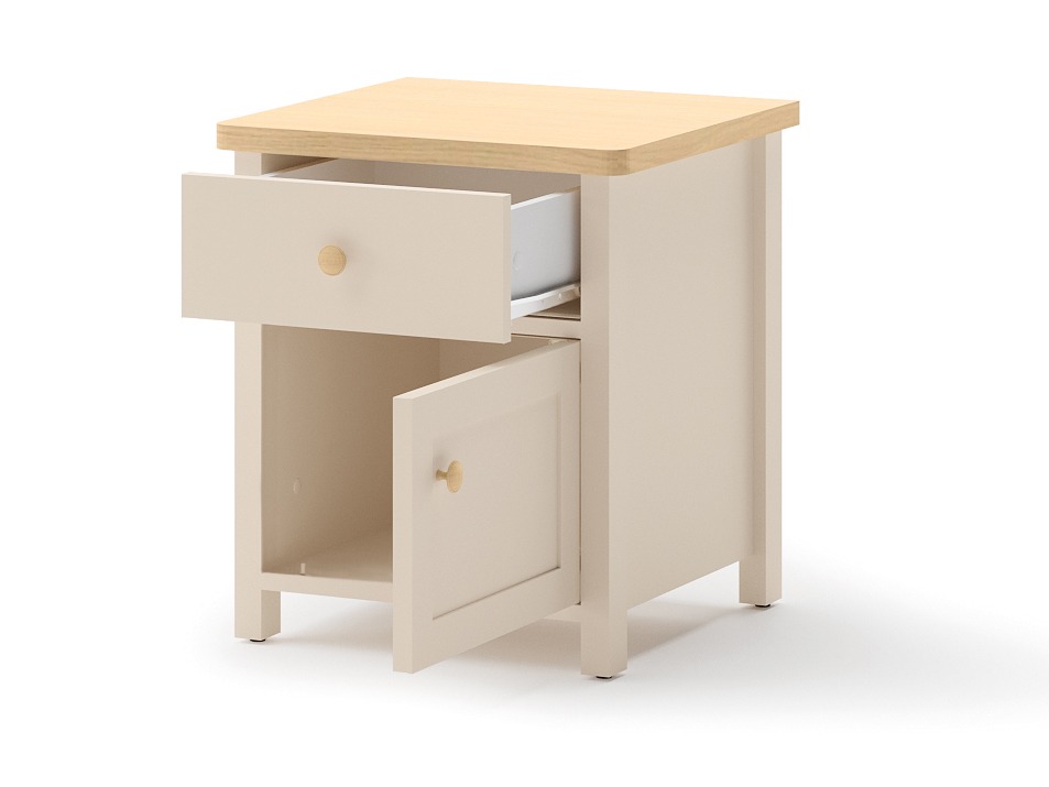 Nachtkastje Romelbo 138 (Beige + Eiken)