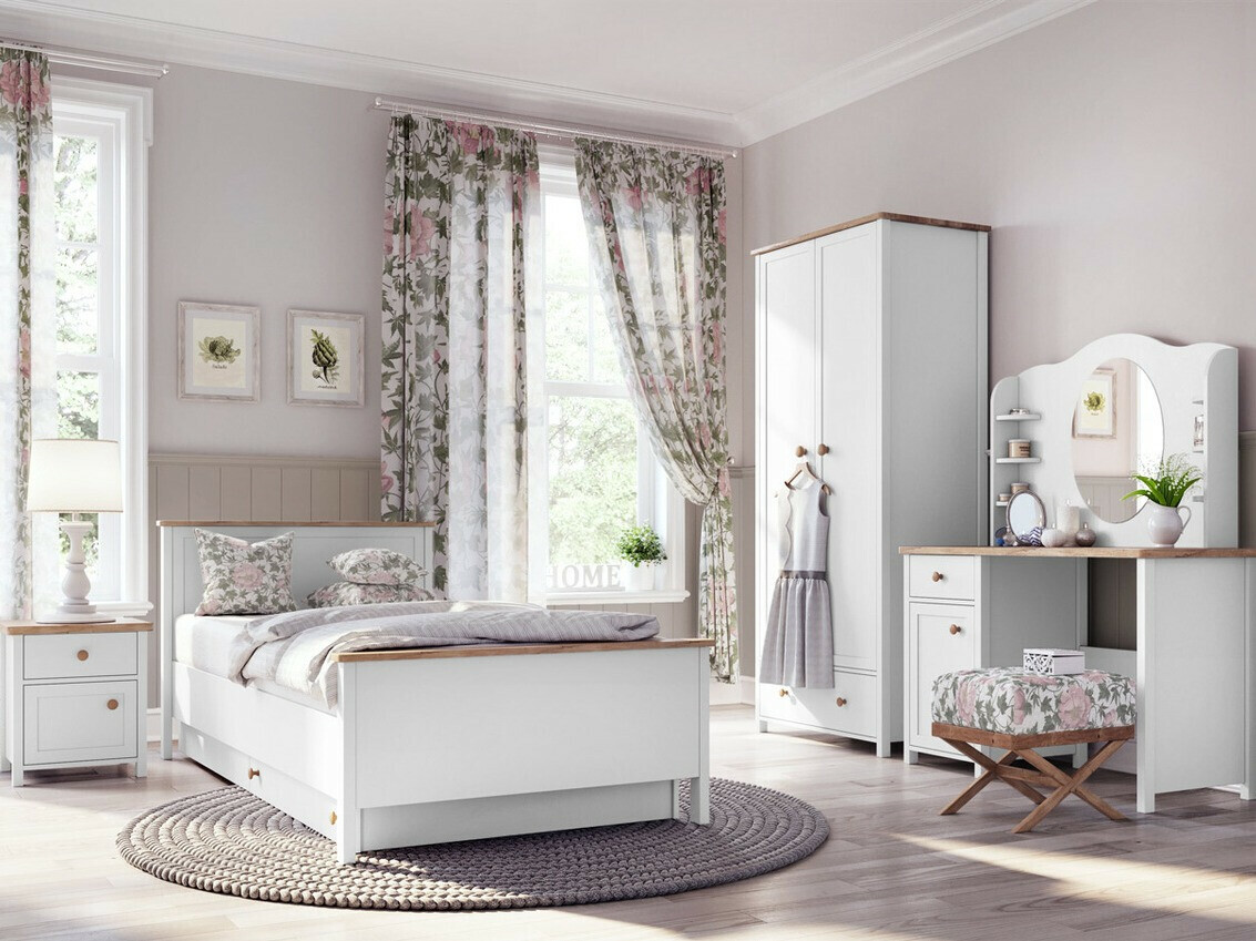 Bed Romelbo 148 (Wit + Eiken)