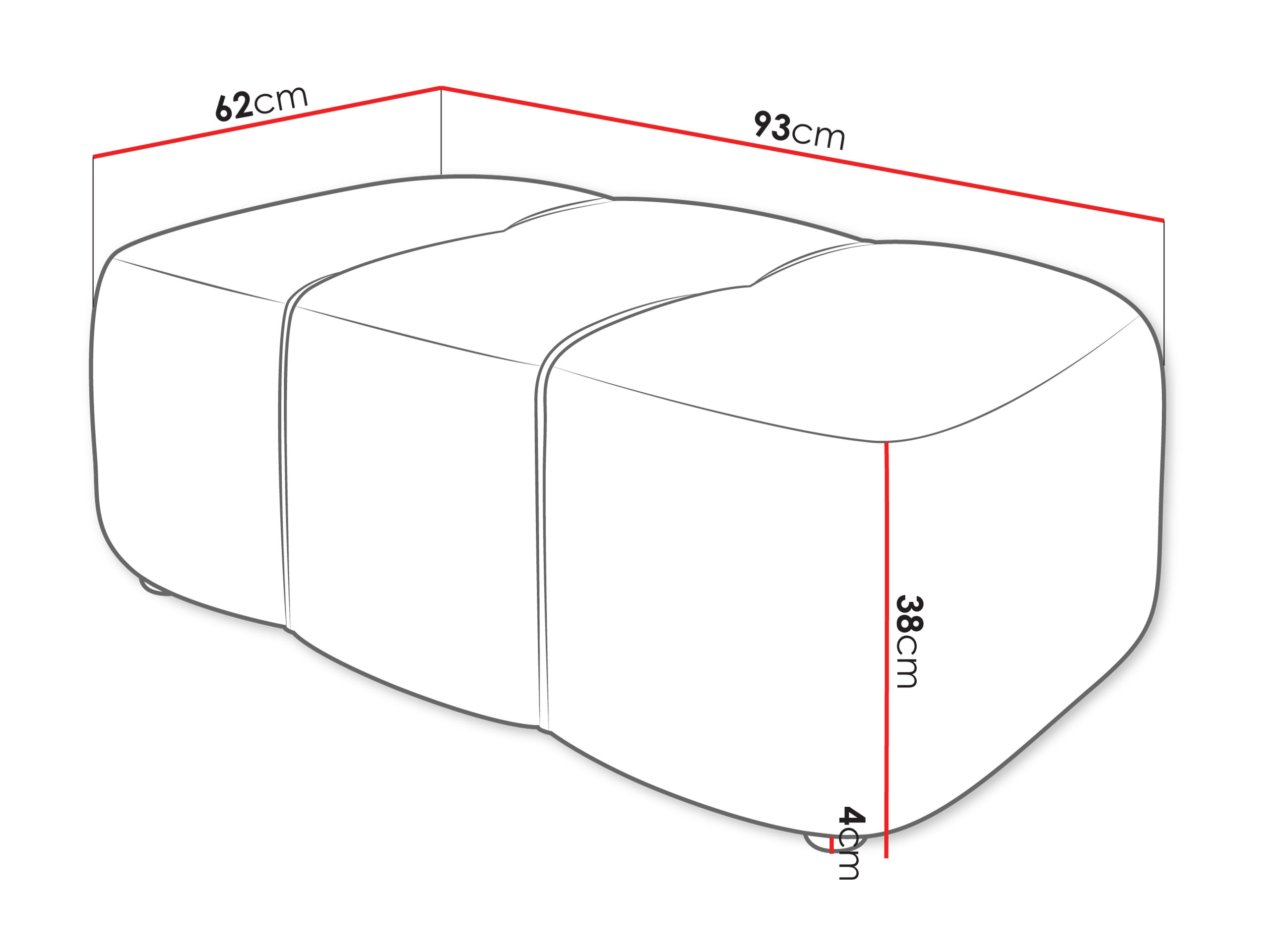 Gestoffeerde hocker Comfivo 472 (Coral 45)