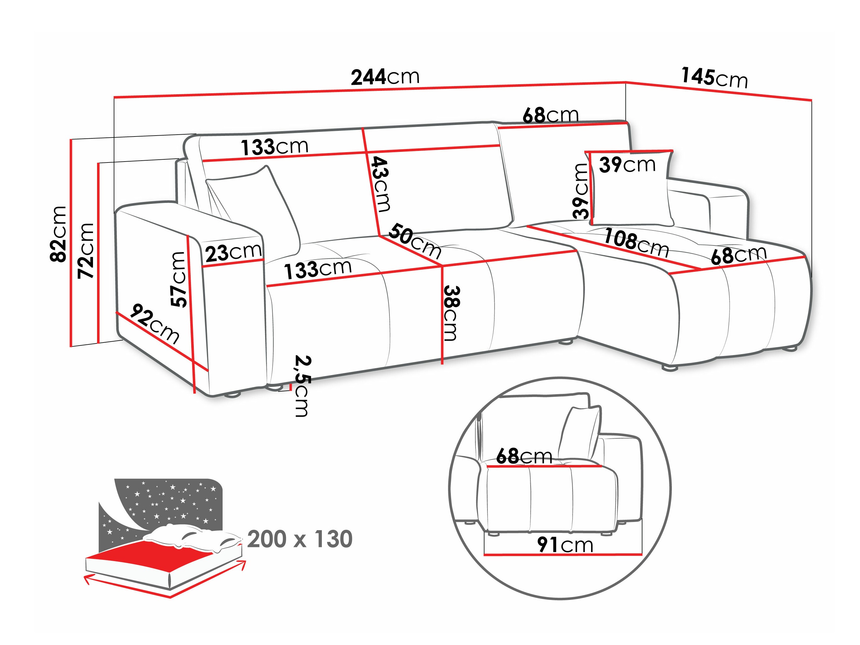 Hoekbank Comfivo 361 (Coral 75)