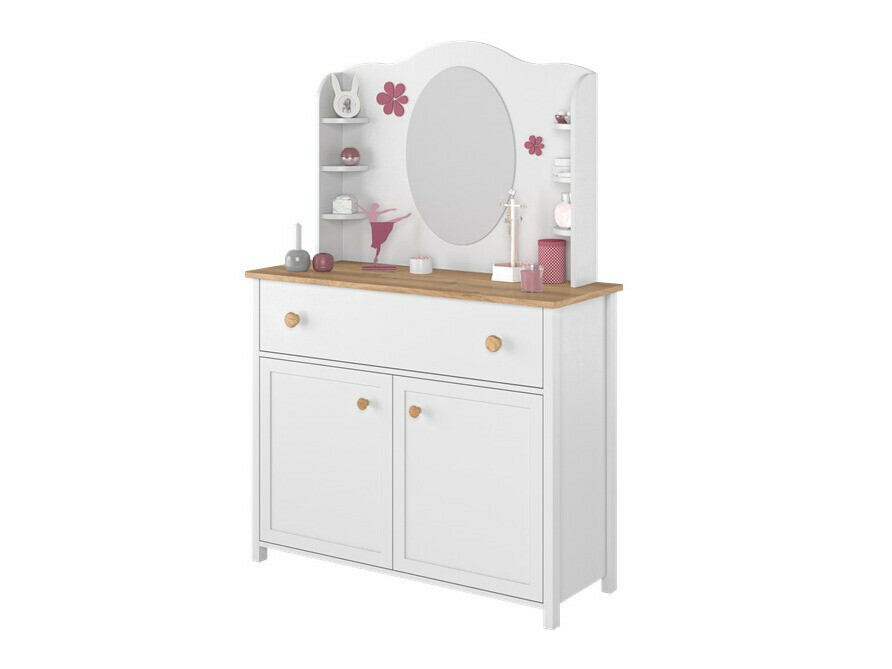 Ladekast Romelbo 150 (Wit + Eiken)