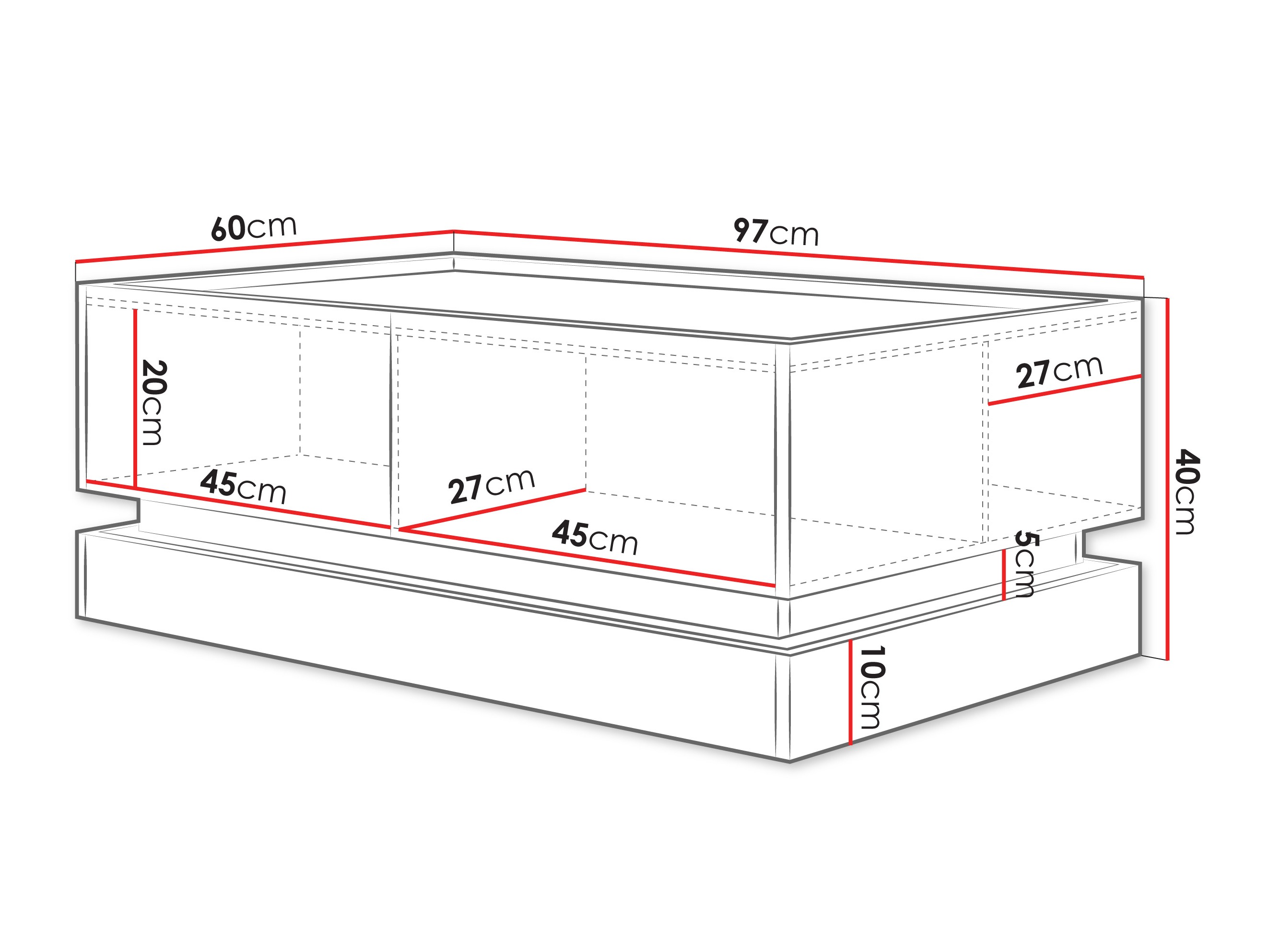 Salontafel Comfivo Tilia (Zwart + Eiken)