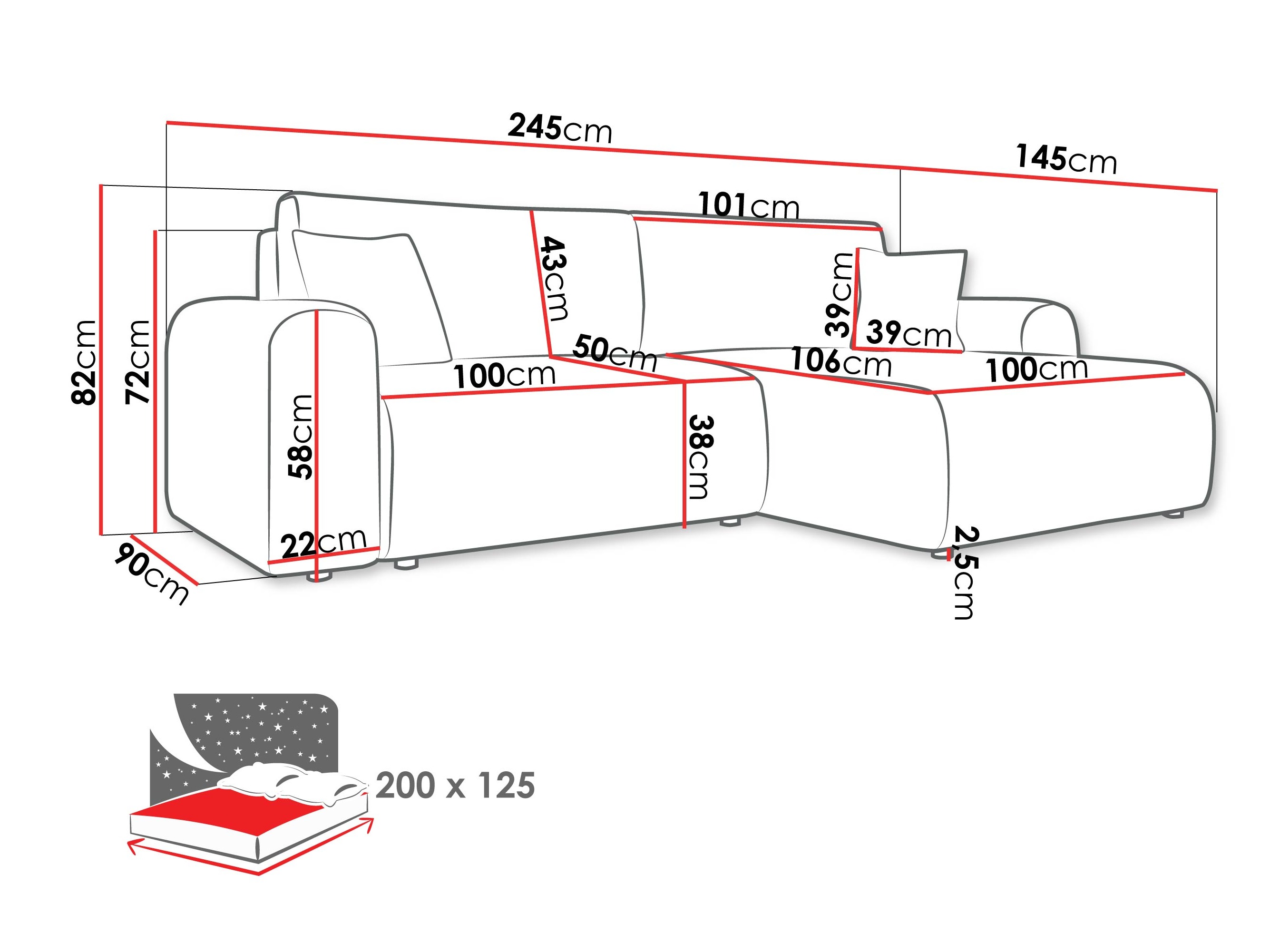 Hoekbank Shelton 109 (Poso 110)