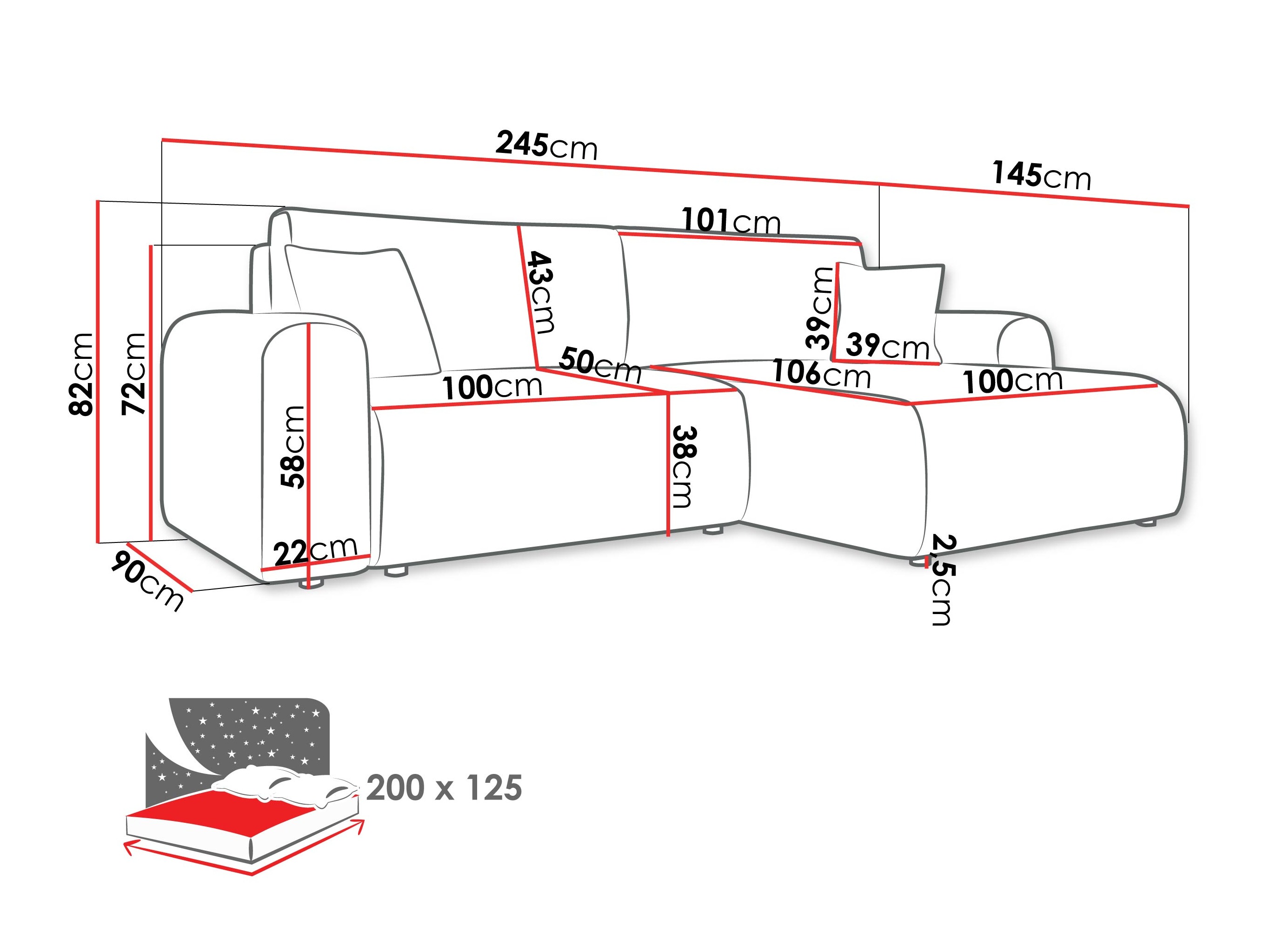 Hoekbank Shelton 109 (Taro 98)