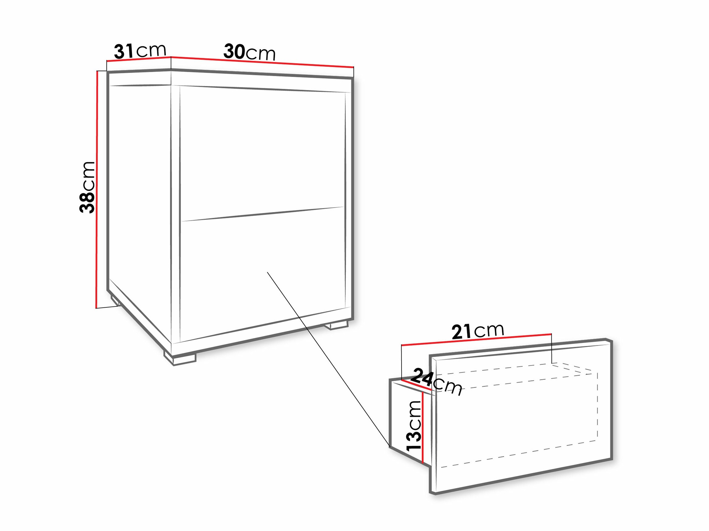 Nachtkastje Comfivo Fersoe 106 (Wit)