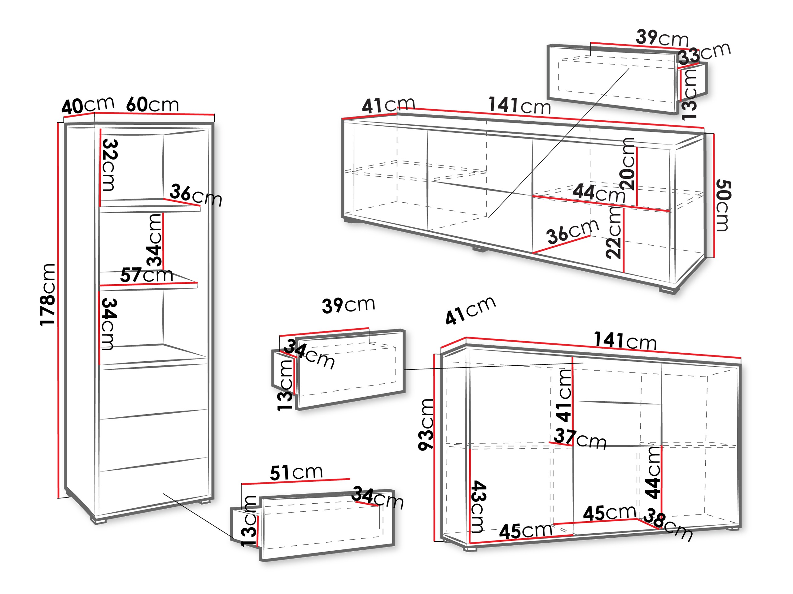 Woonkamerset Comfivo Tutela III (Wit)