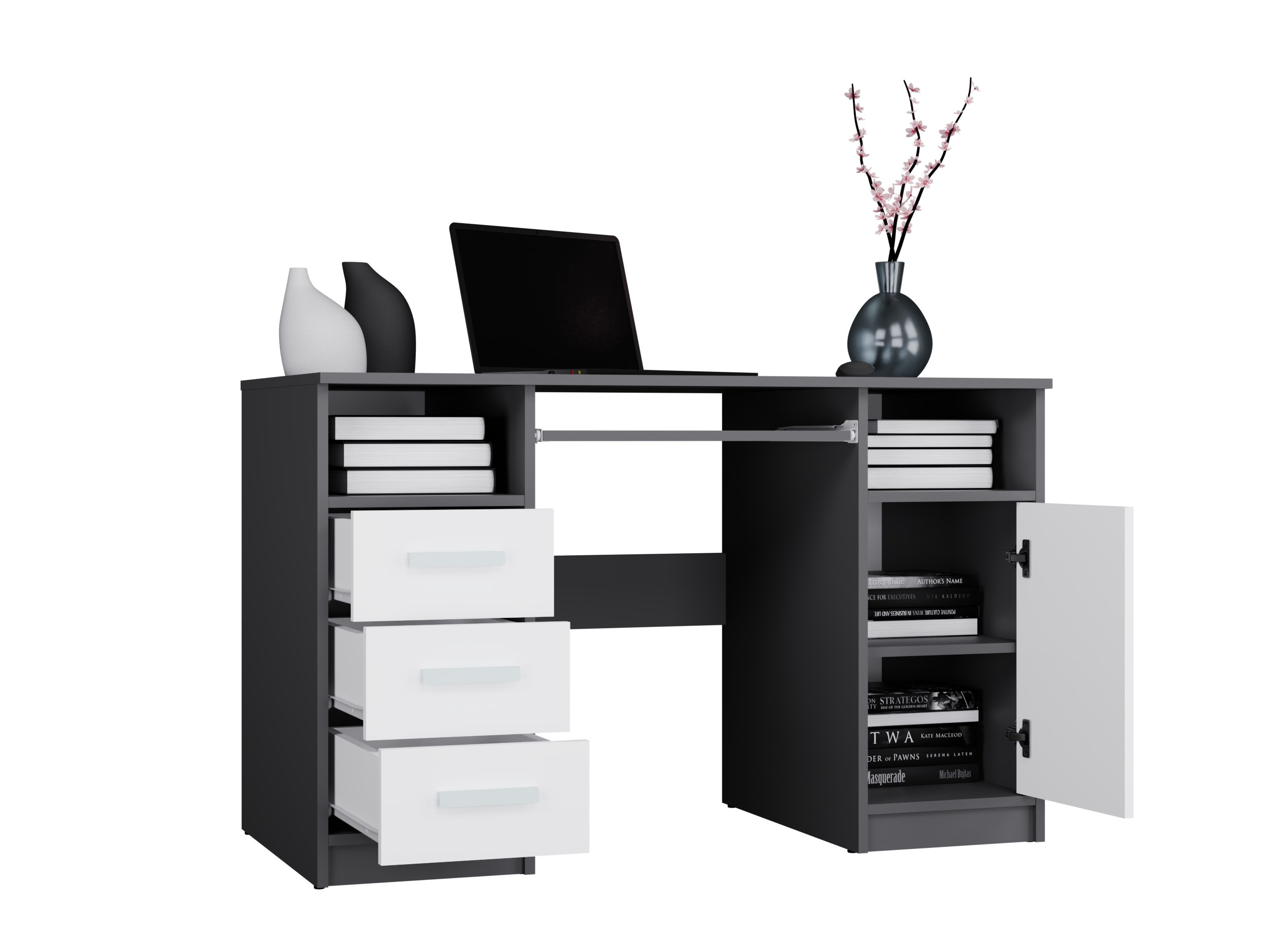 Bureau Mandeville 330 (Antraciet + Wit)