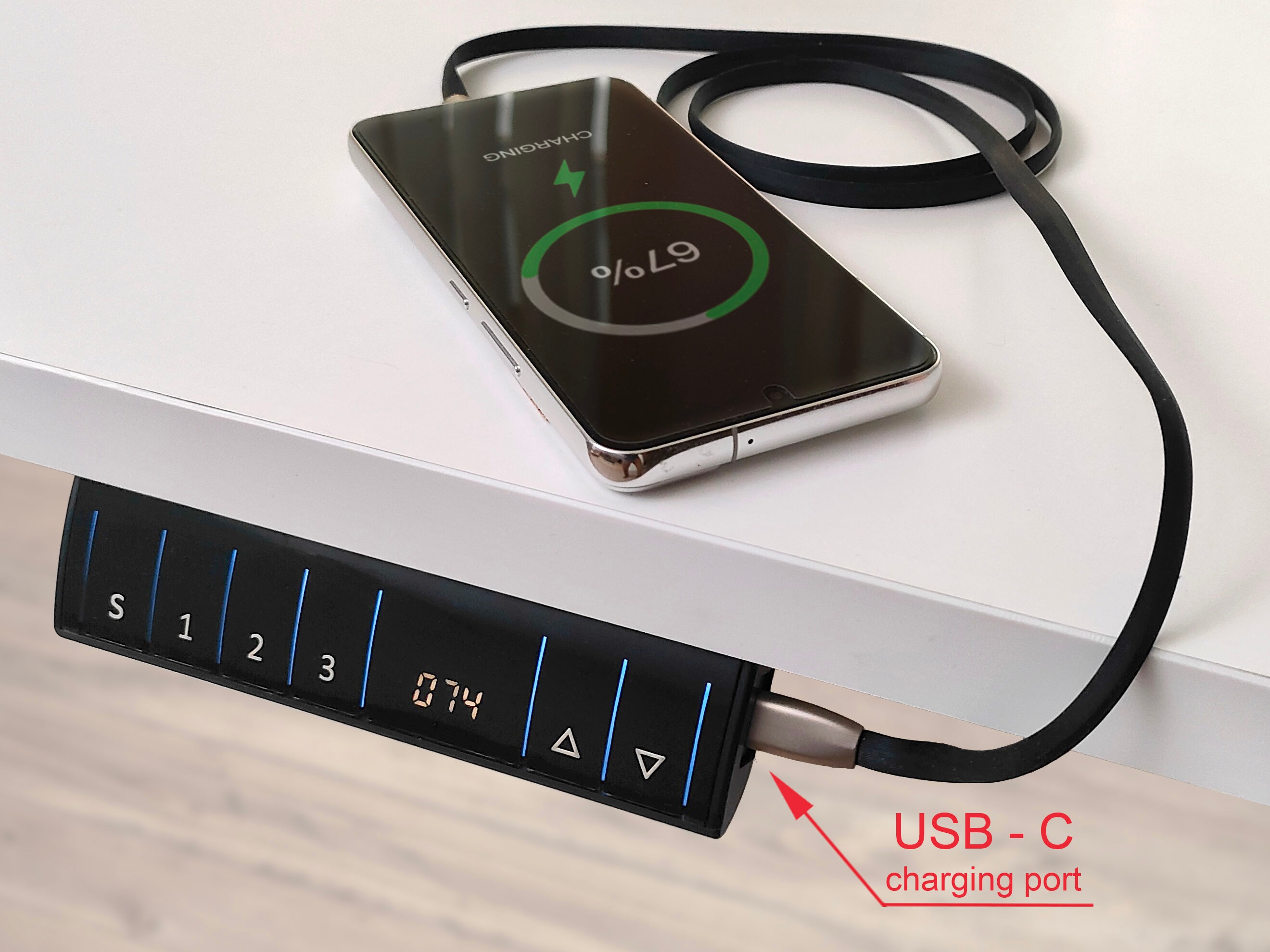 In hoogte verstelbaar bureau Buffalo 183 (Zwart)