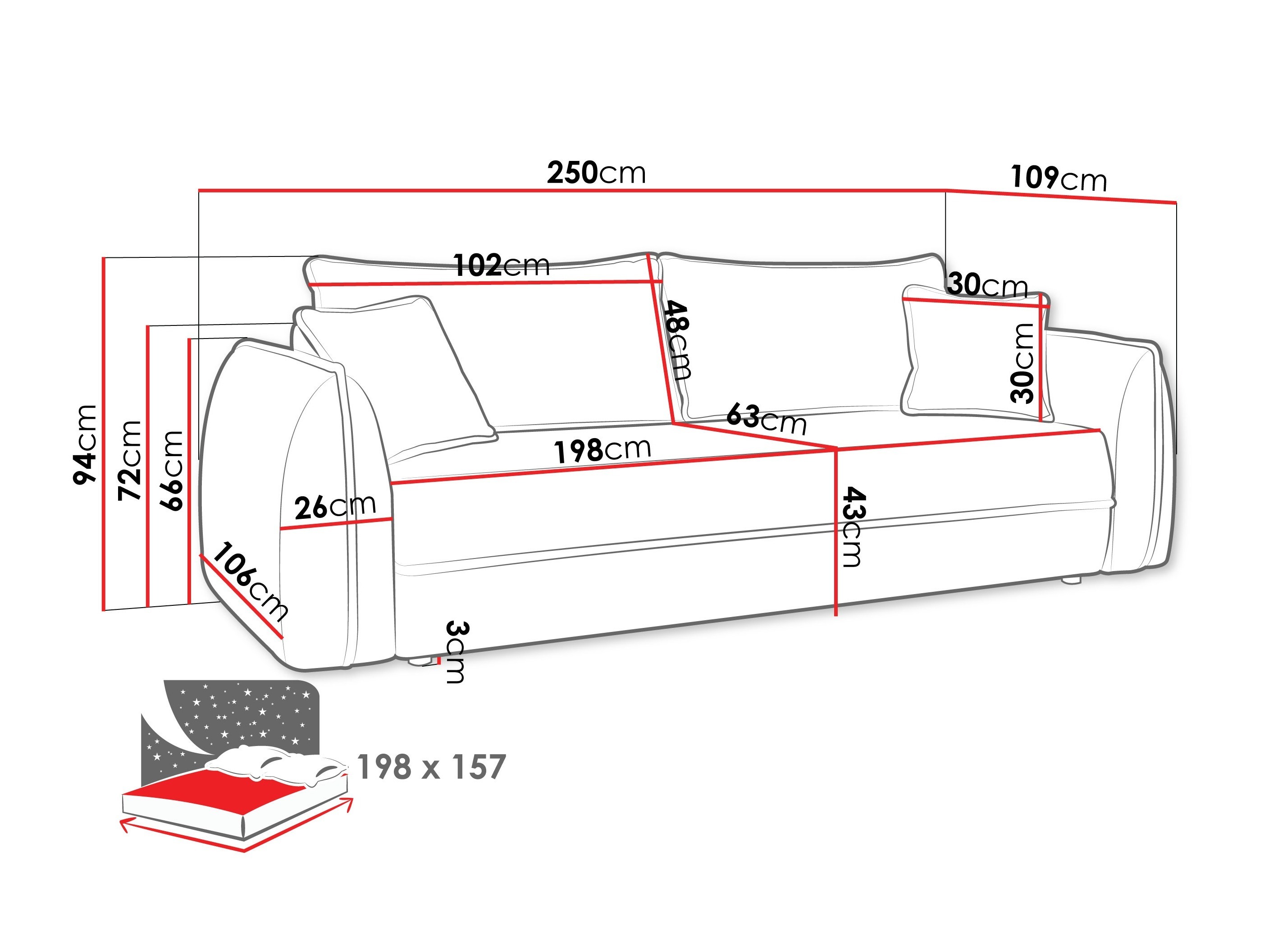 Slaapbank Kingman 100 (Lima 16)