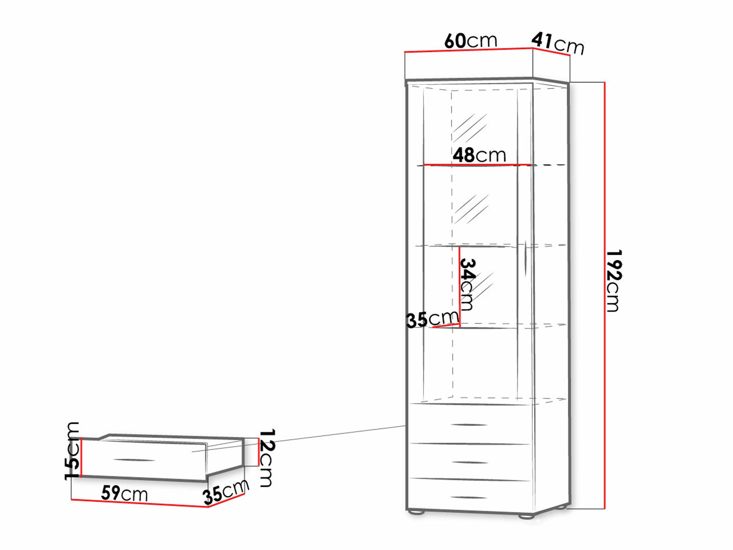 Boekenkast Tornola 102 (Zwart + Glanzend zwart)