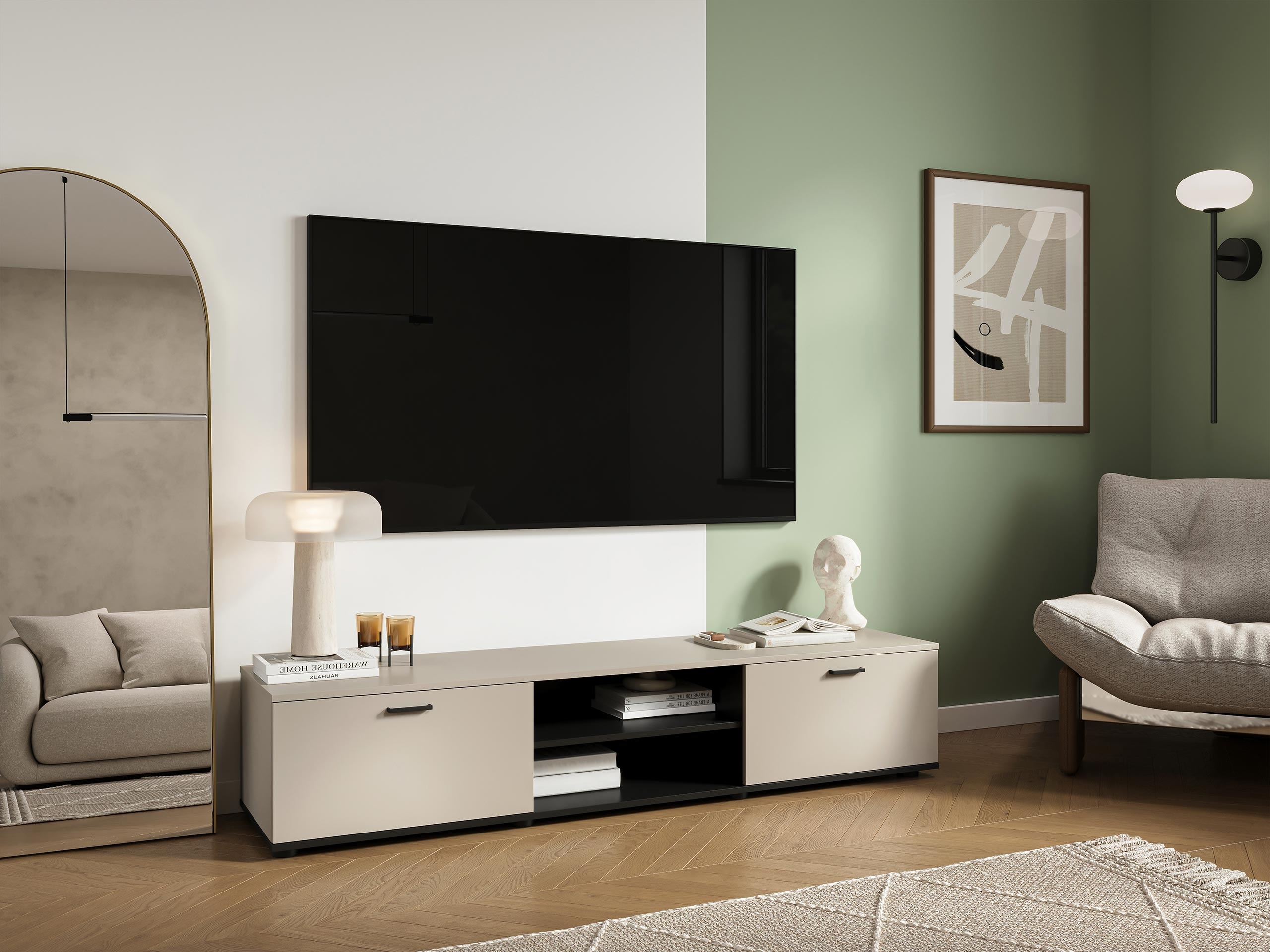 TV-meubel Tornola 101 (Kasjmier + Zwart)
