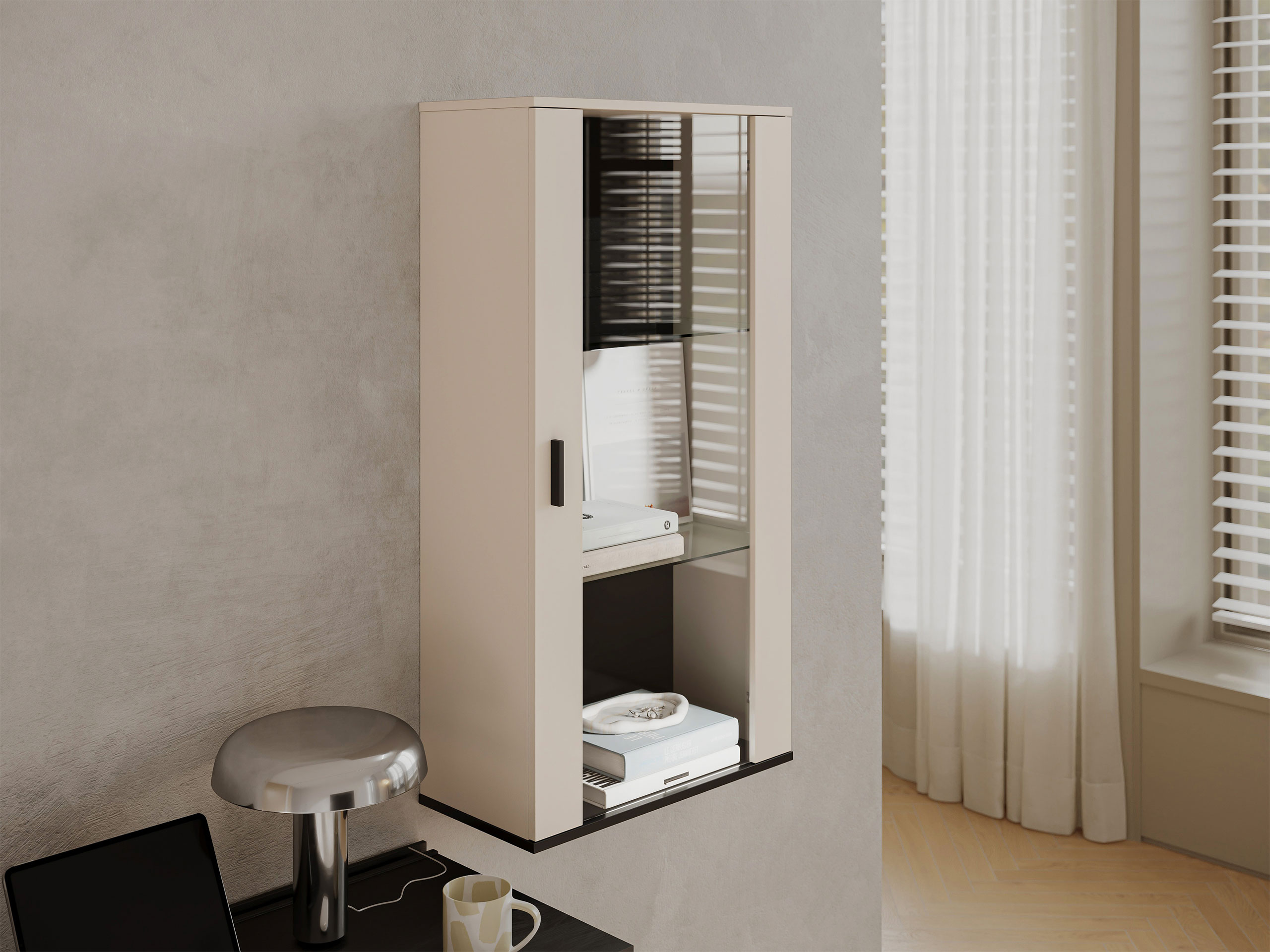 Wandkast Tornola 103 (Kasjmier + Zwart)