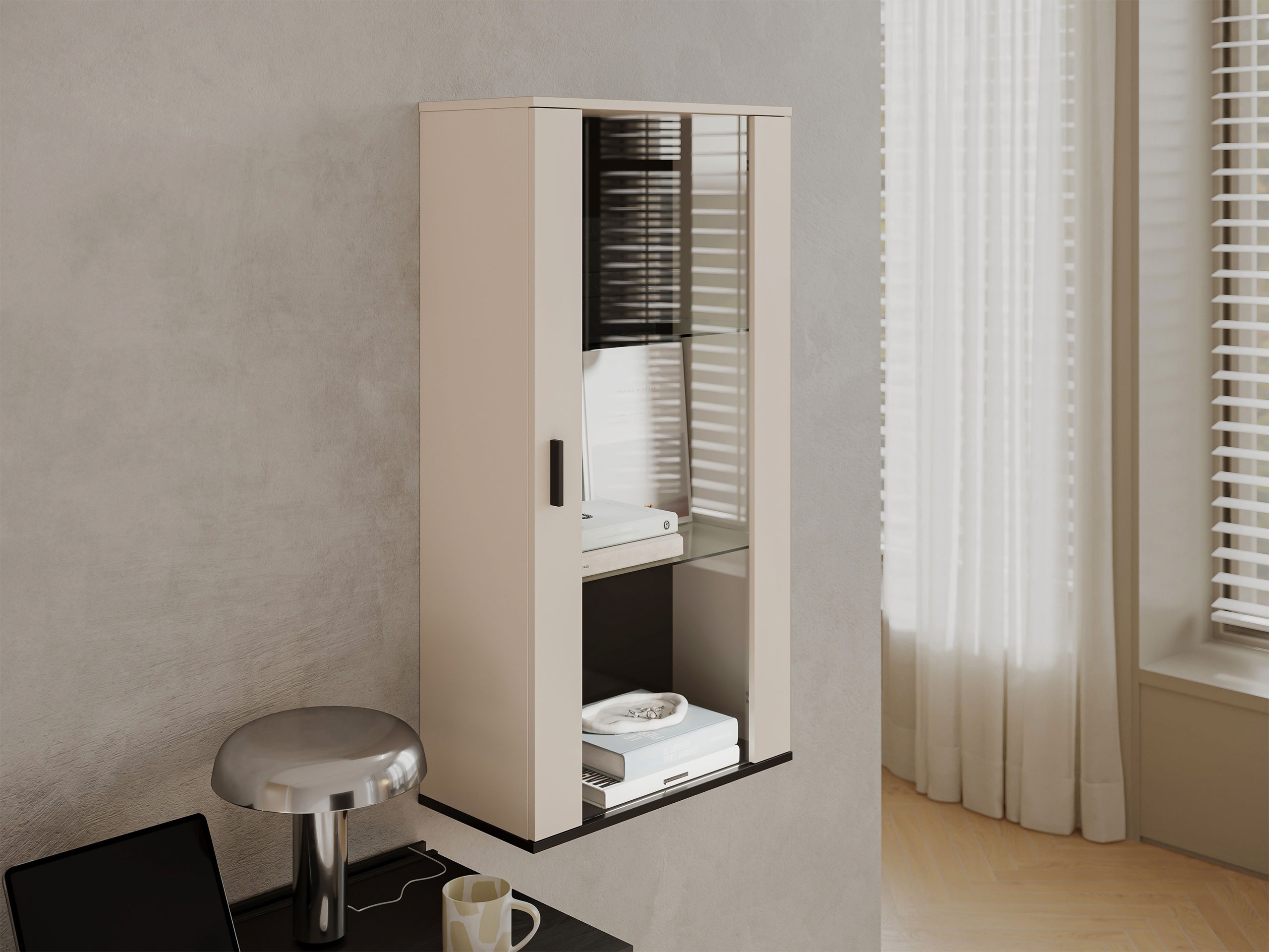 Wandkast Tornola 103 (Kasjmier + Zwart)